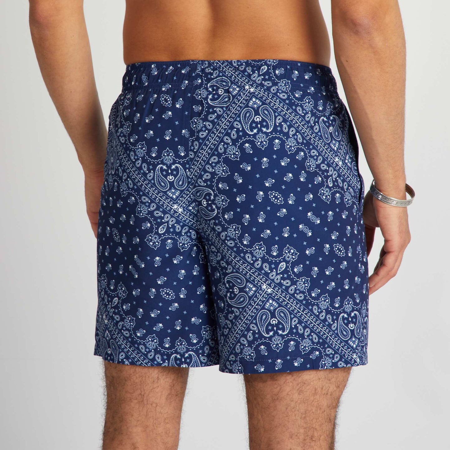 Short de bain avec imprim Bleu/blanc