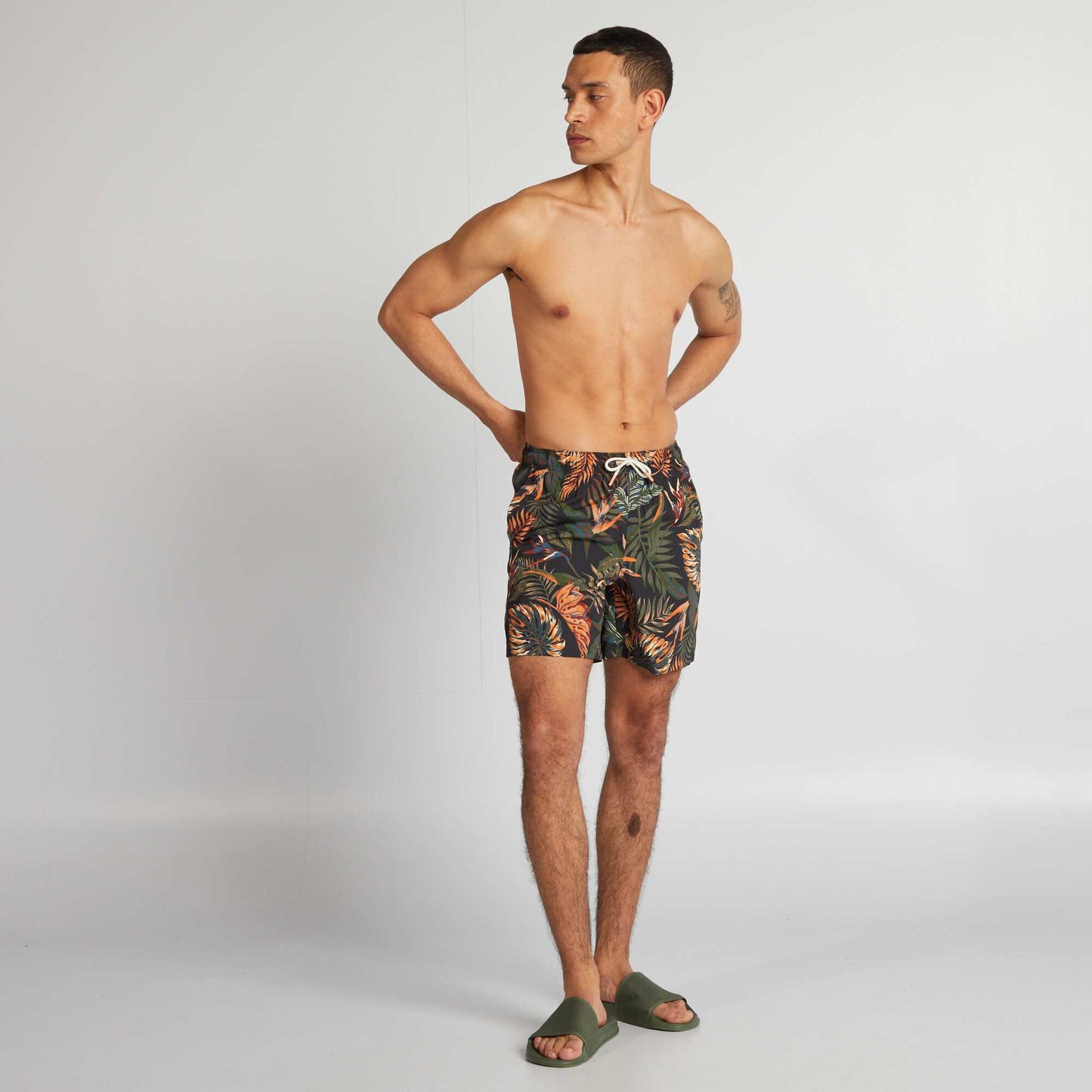 Short de bain avec imprim Vert/orange
