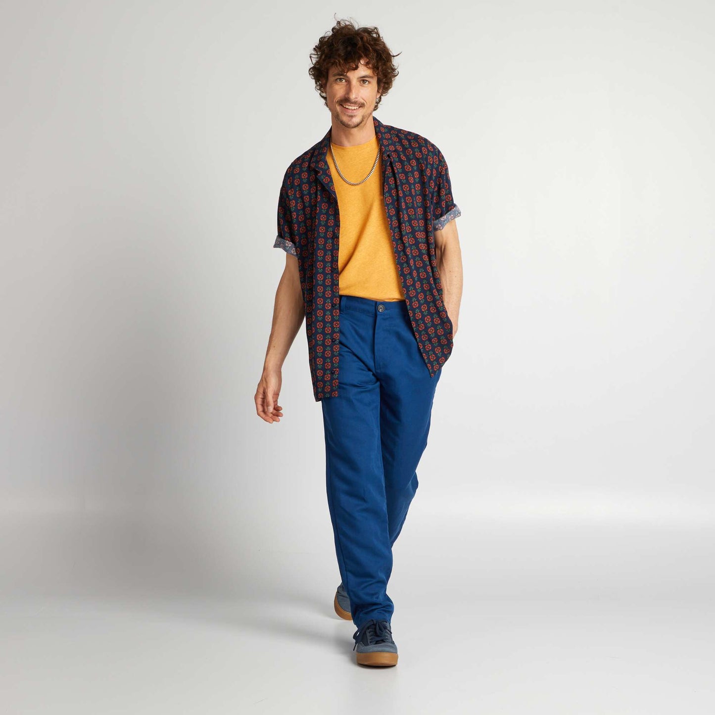 Chemise imprim e manches courtes Bleu marine
