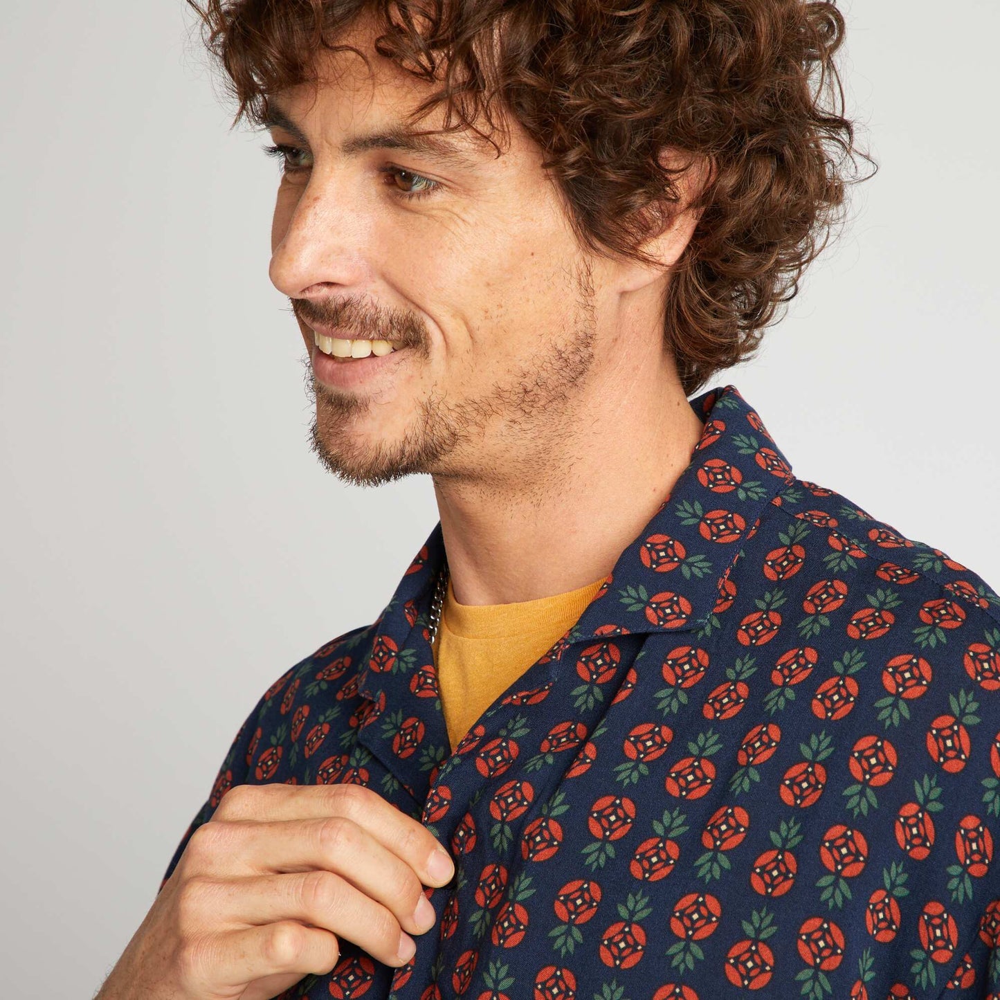 Chemise imprim e manches courtes Bleu marine
