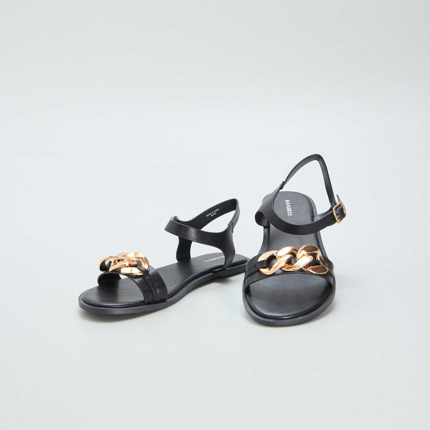Sandales avec cha ne noir