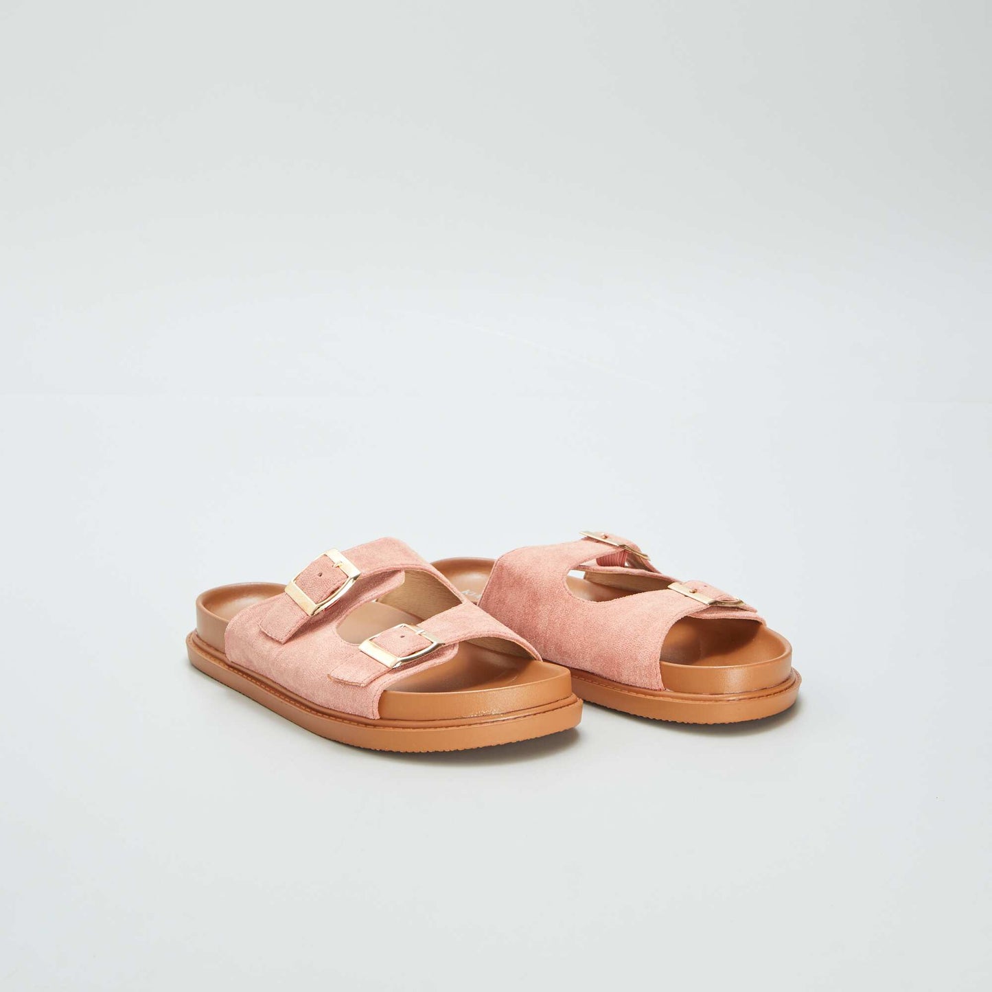 Sandales double brides Rose