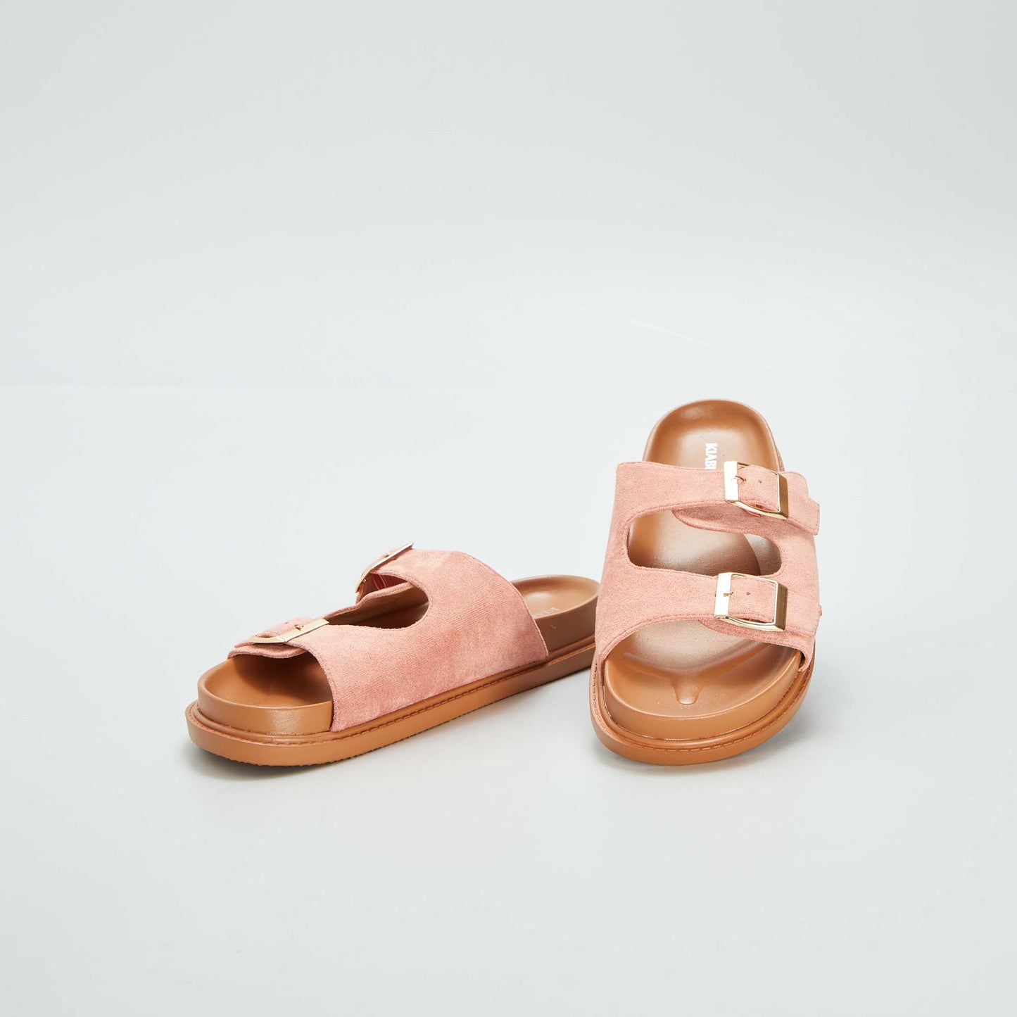 Sandales double brides Rose