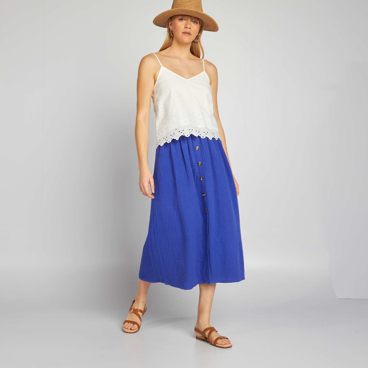 Top broderies anglaises Blanc