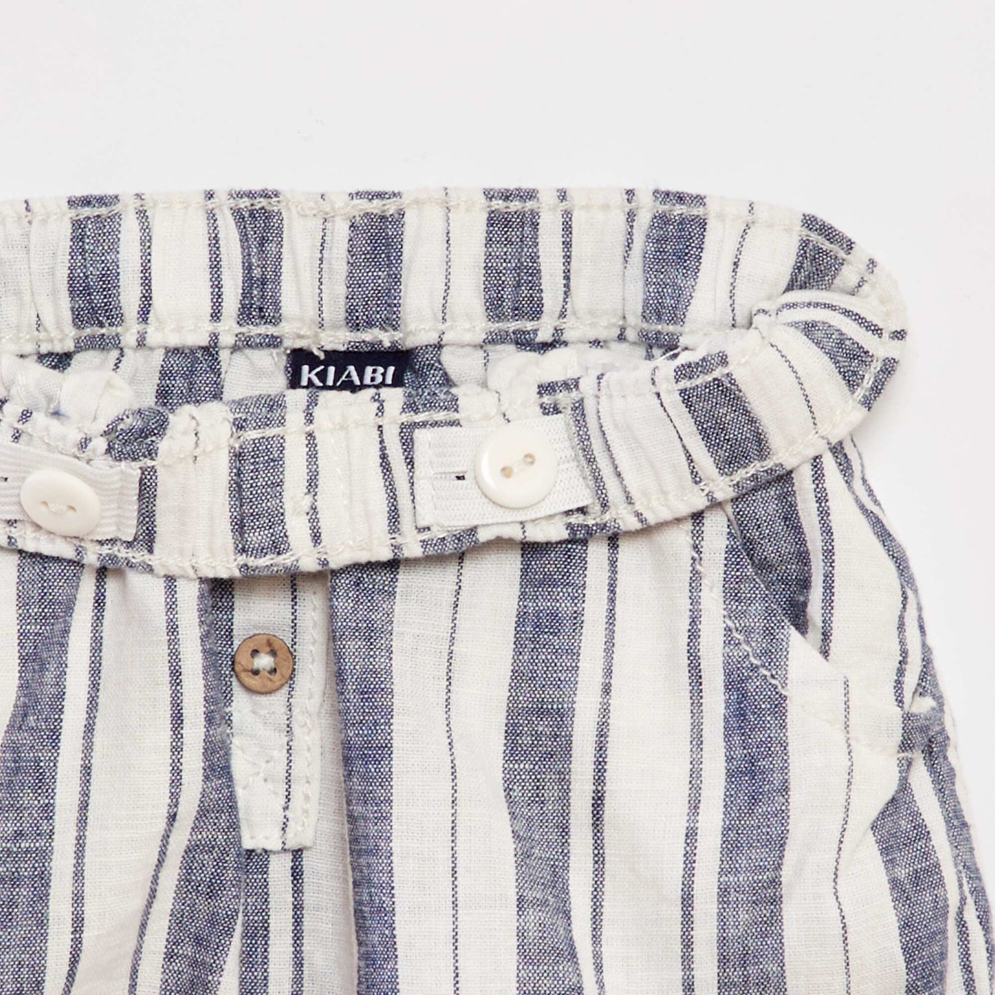 Short en lin m lang Bleu