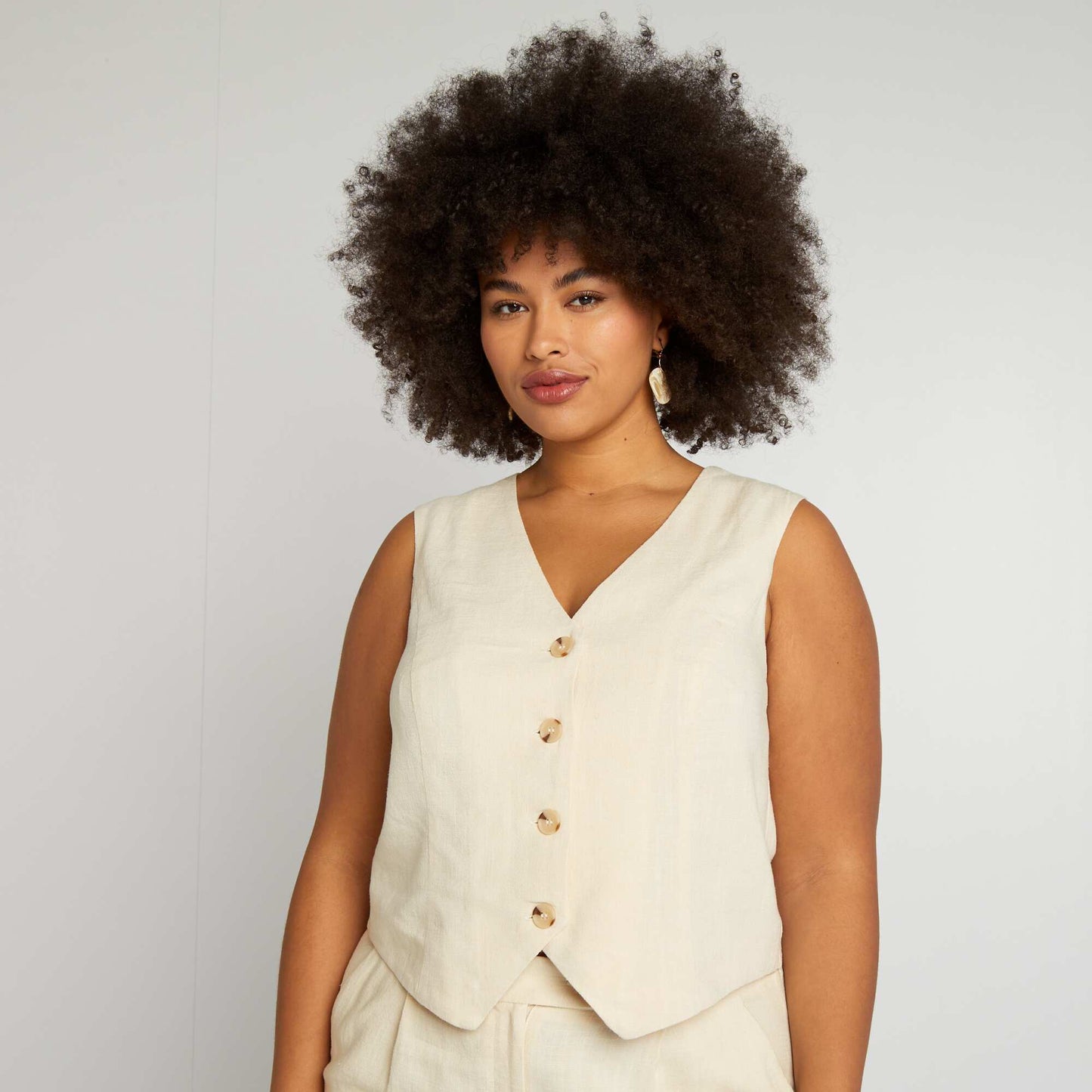 Gilet de costume style gar on de caf en lin m lang Beige