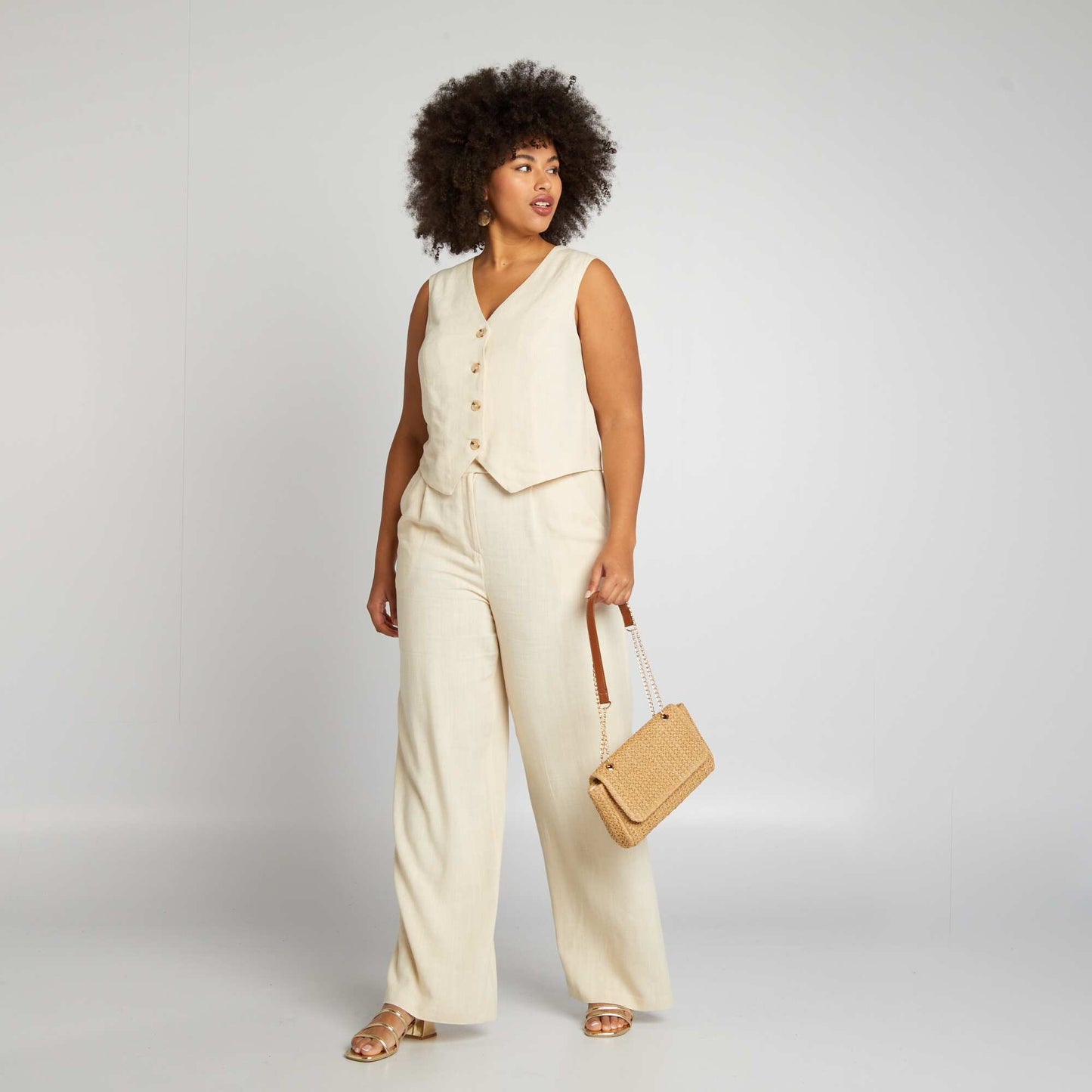 Gilet de costume style gar on de caf en lin m lang Beige