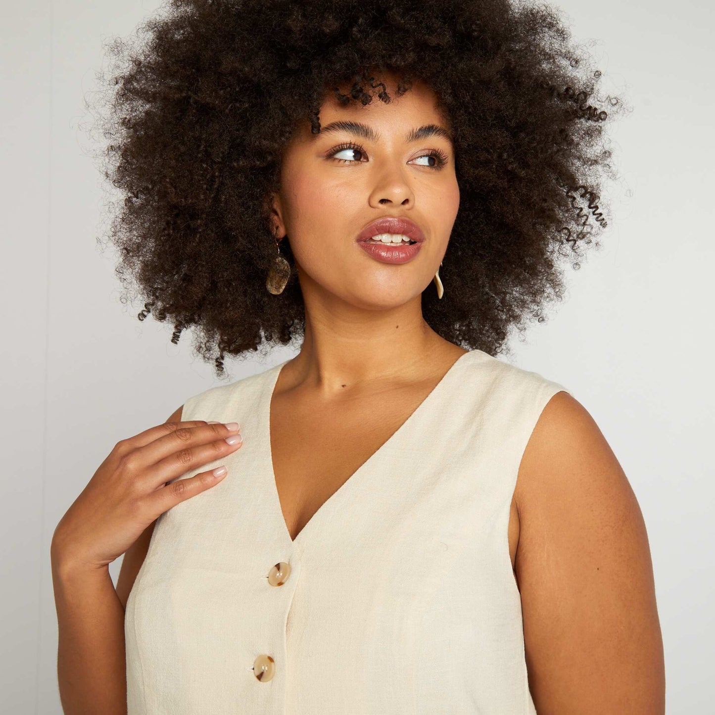 Gilet de costume style gar on de caf en lin m lang Beige
