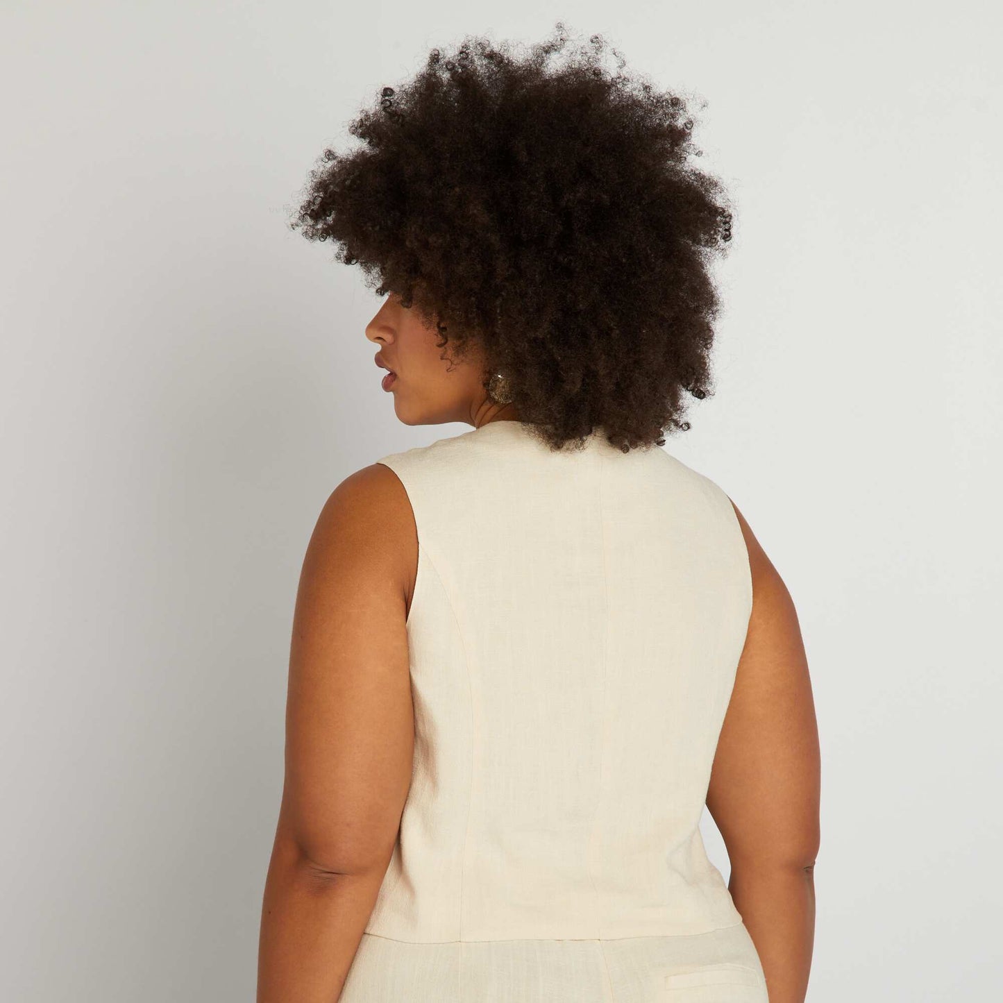 Gilet de costume style gar on de caf en lin m lang Beige