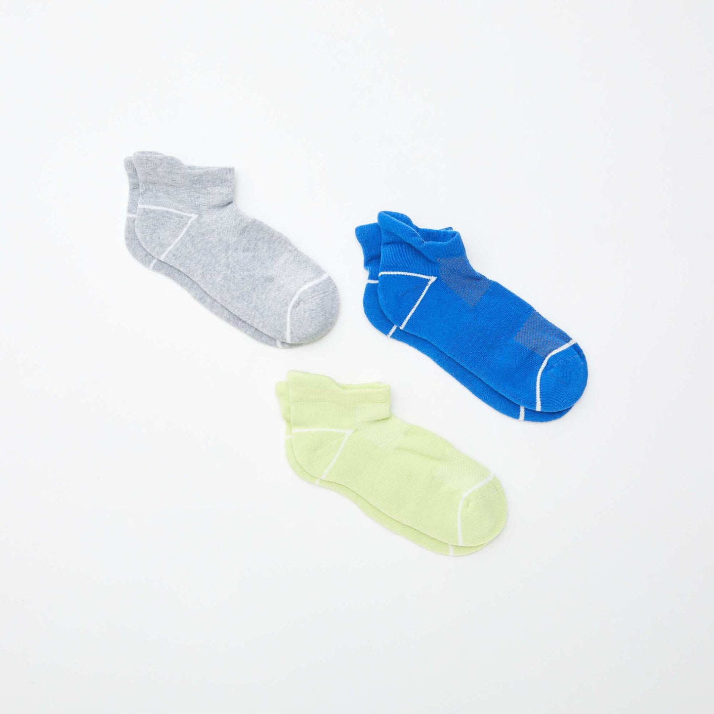 Lot de 3 chaussettes de sport invisibles BLEU
