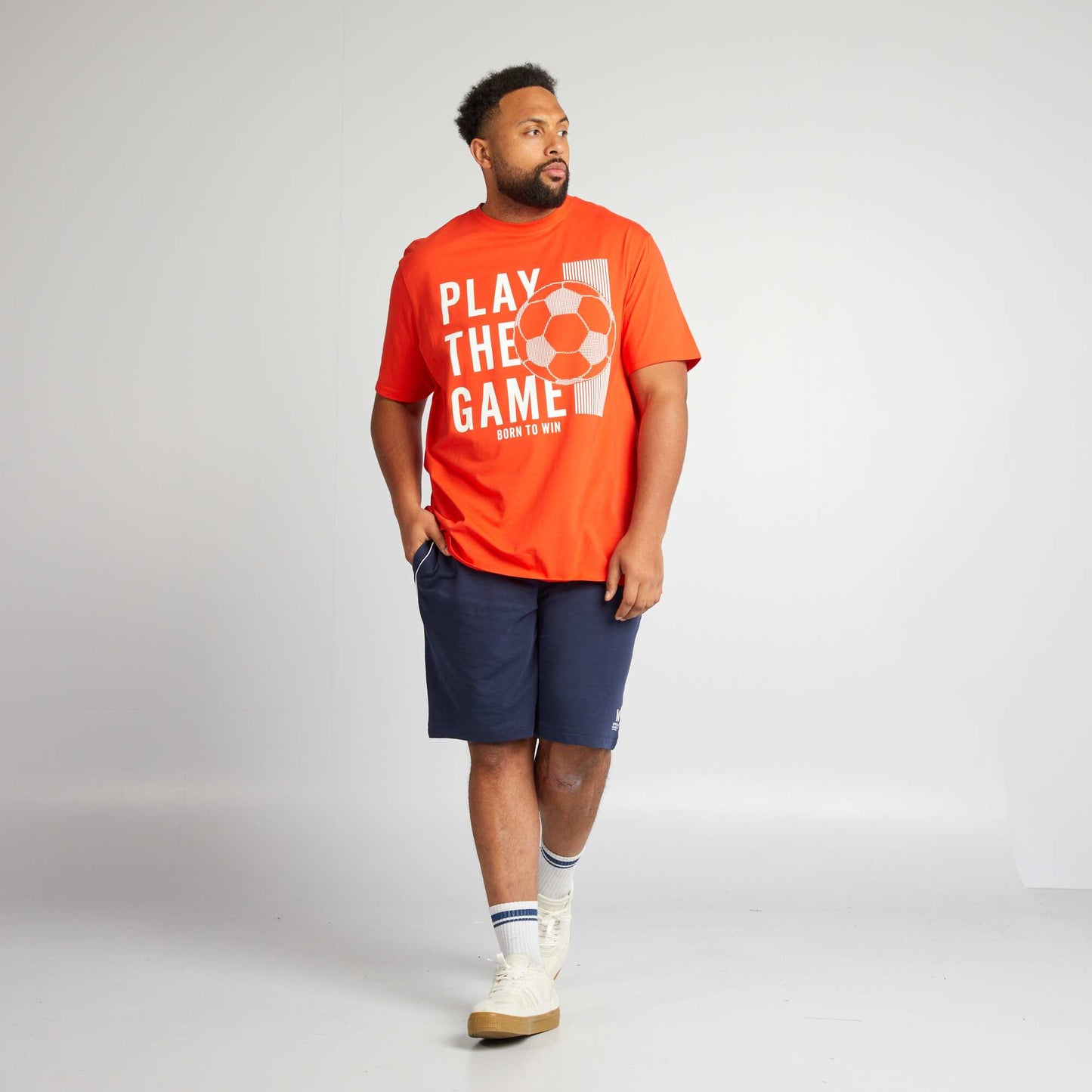 T-shirt col rond et manches courtes Orange