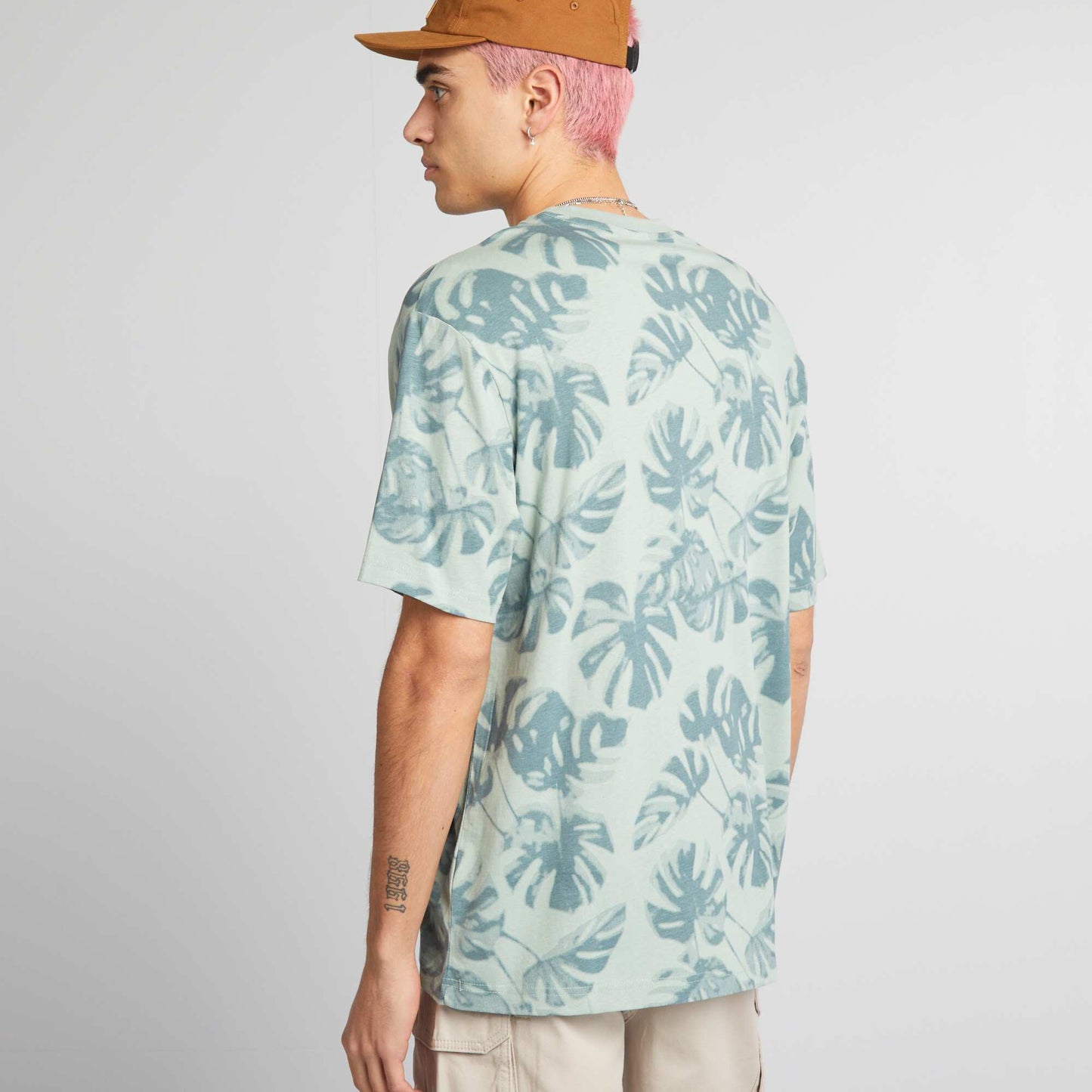 T-shirt col rond avec imprim Vert