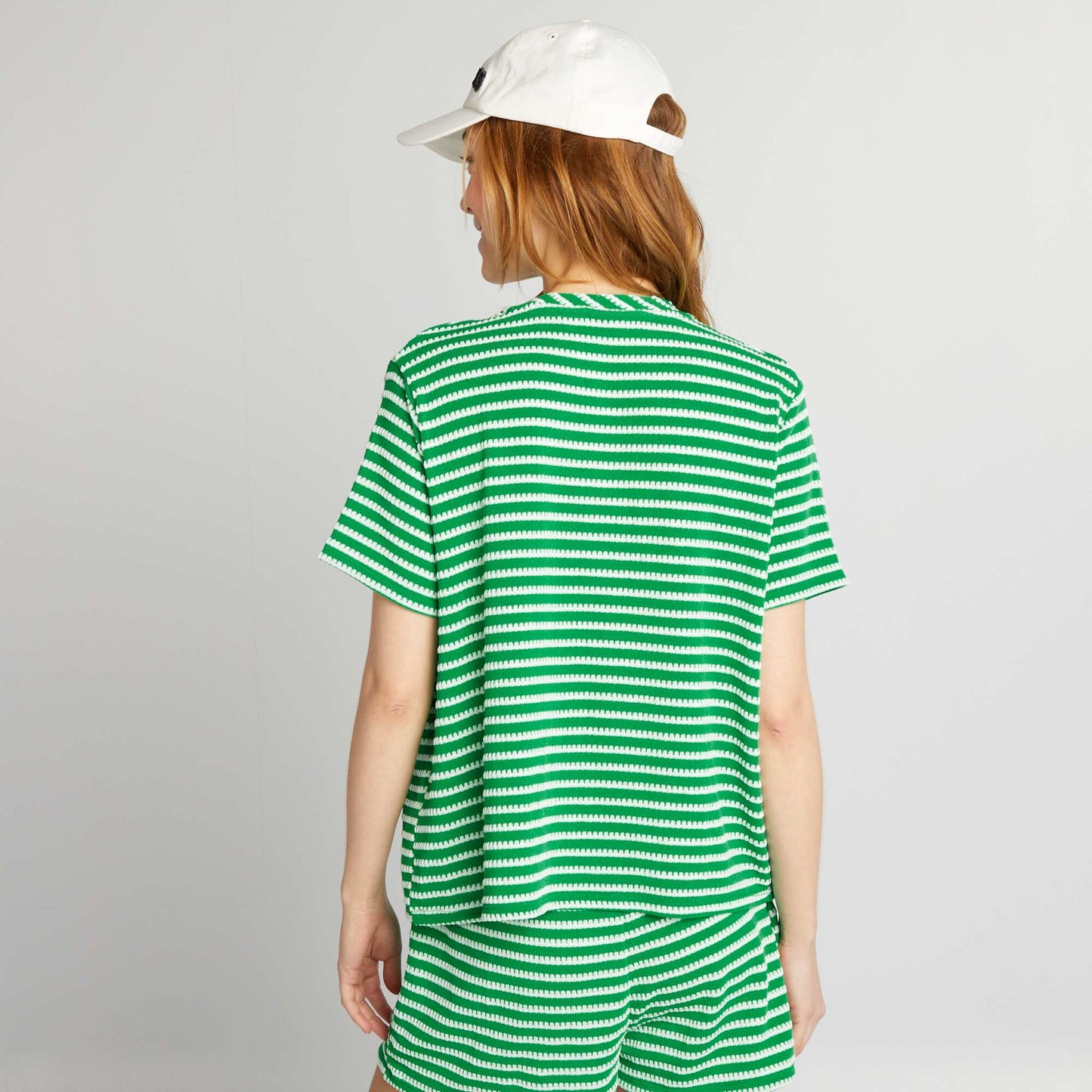 T-shirt ray en crochet Vert
