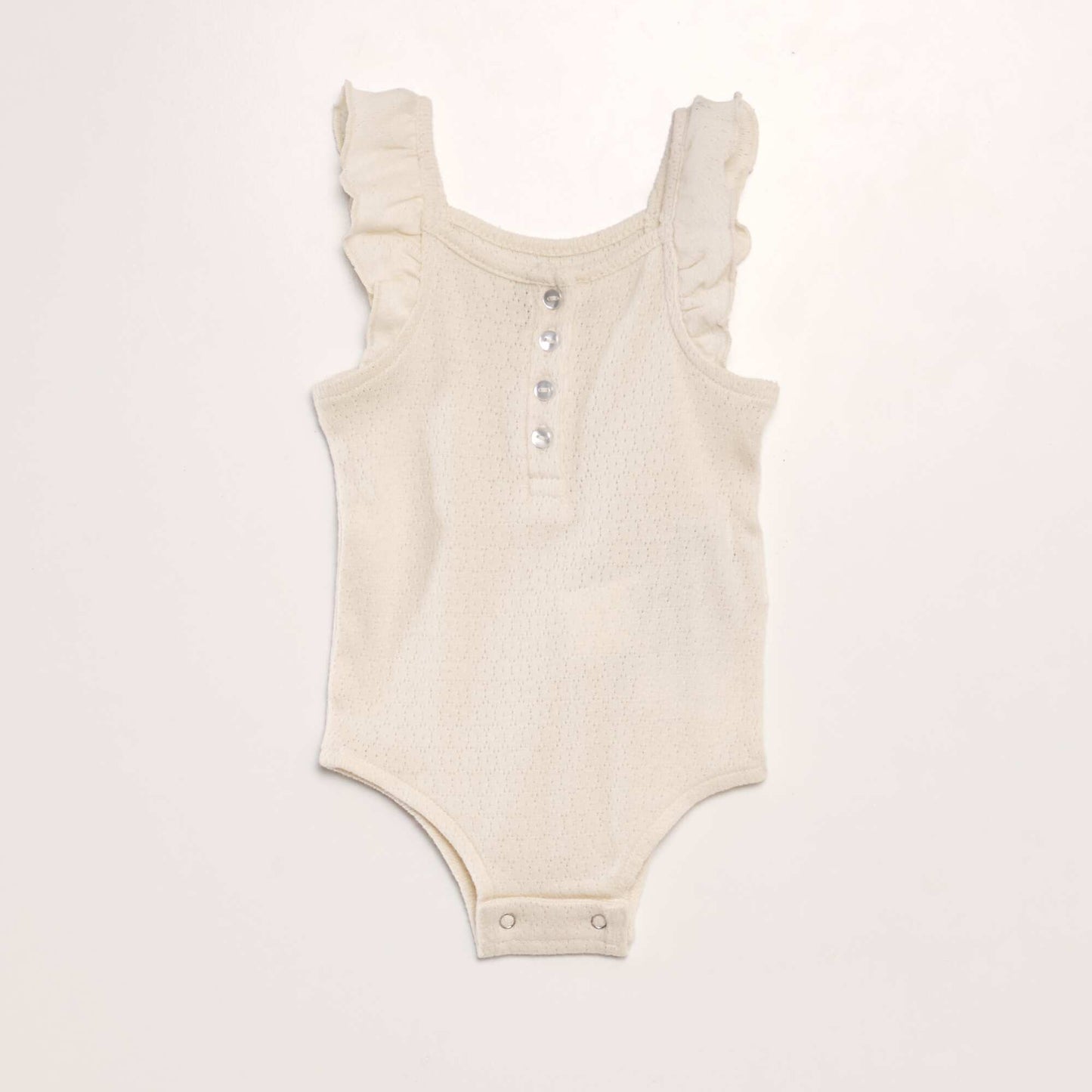 Body bretelles en maille pointelle Beige