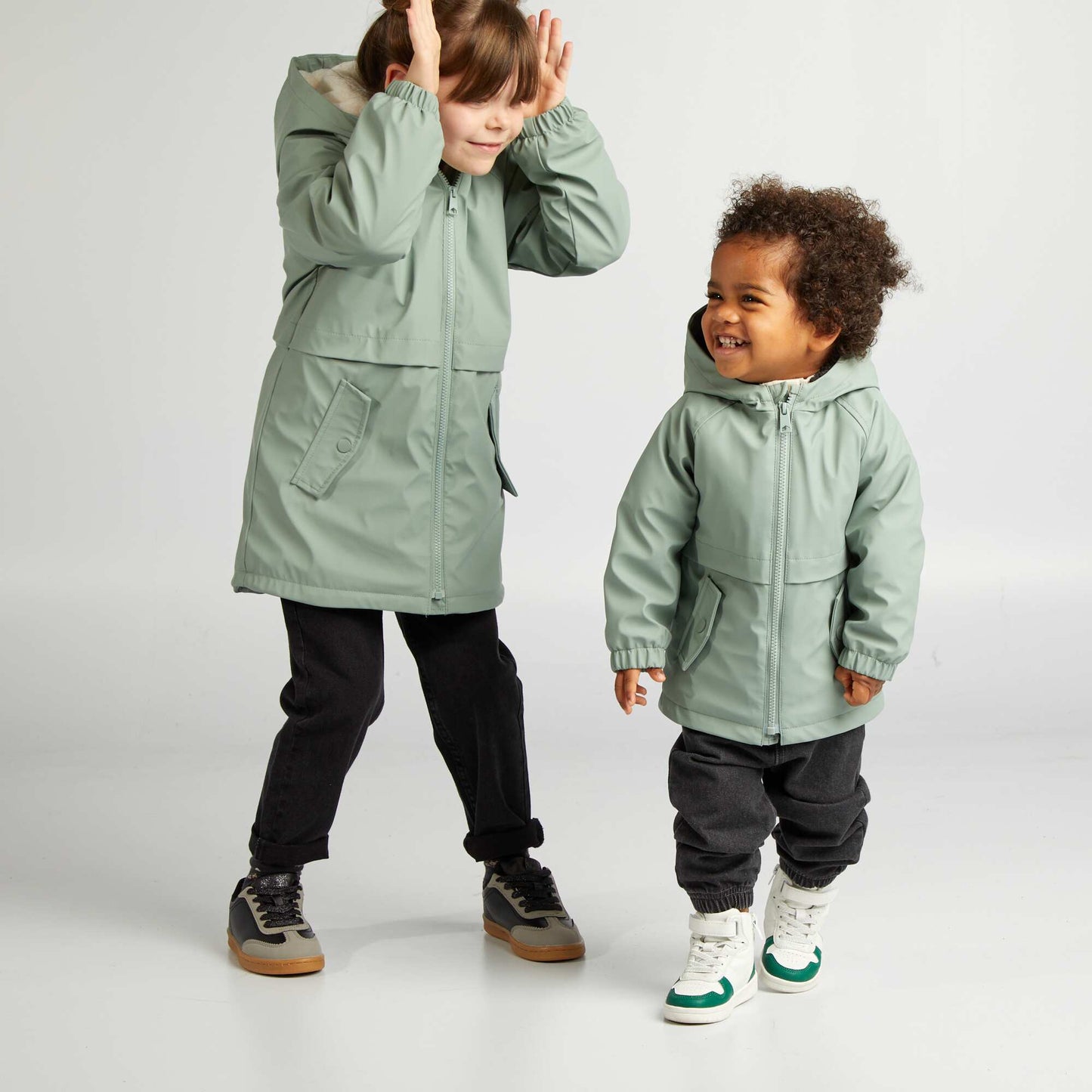 Parka mi-longue capuche Vert