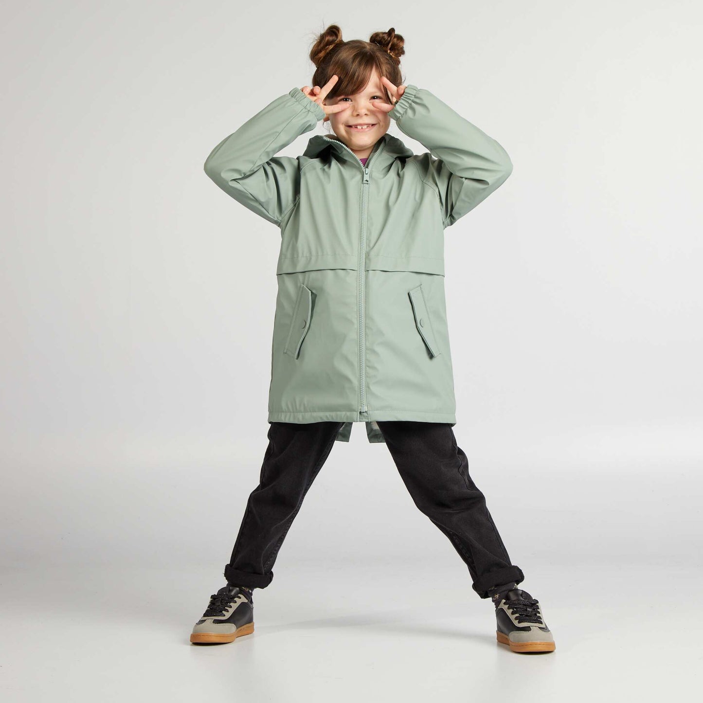 Parka mi-longue capuche Vert