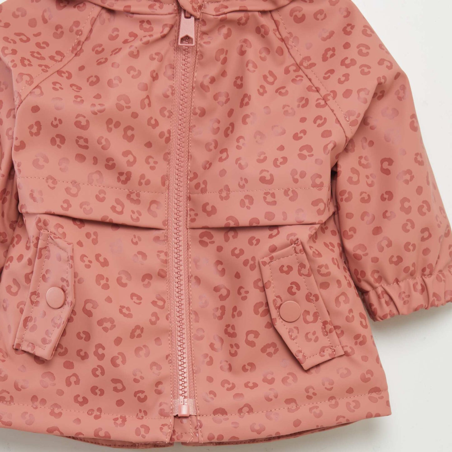 Parka capuche avec fausses fourrure Rose