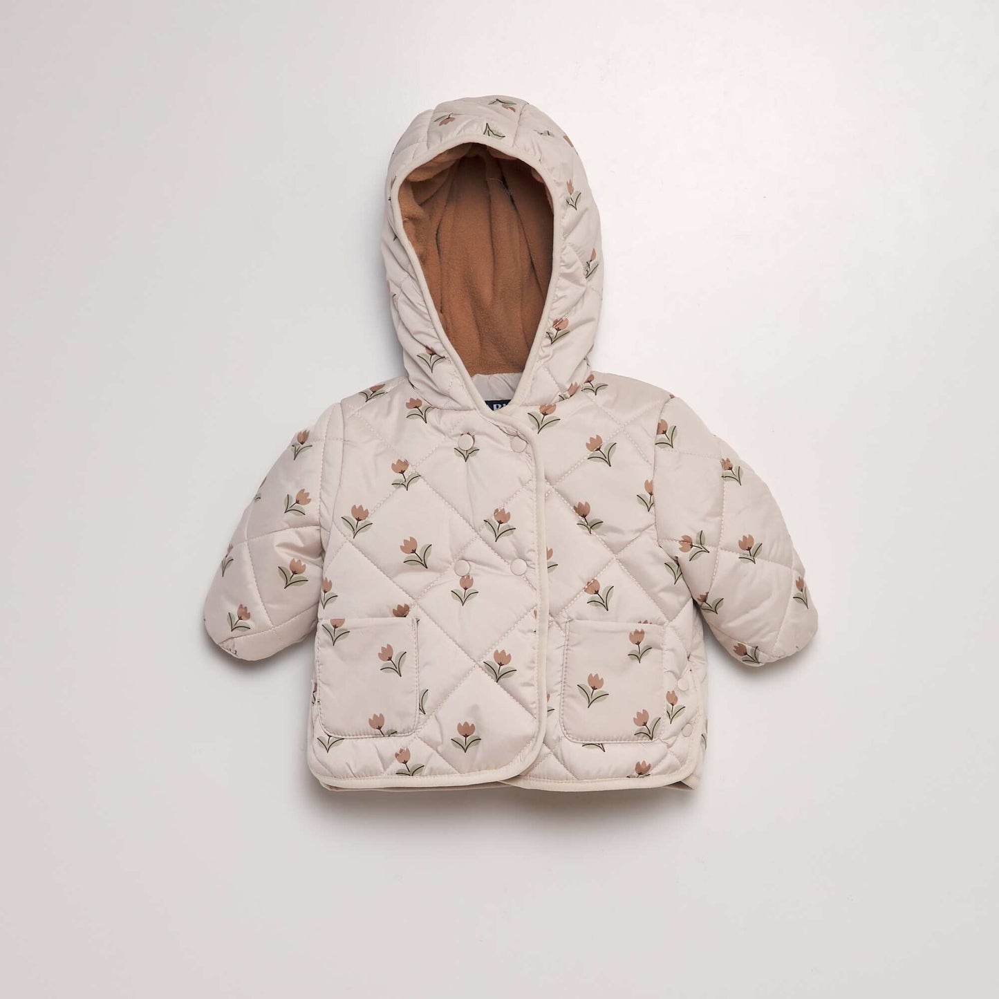 Doudoune quilt e doubl e polaire Beige