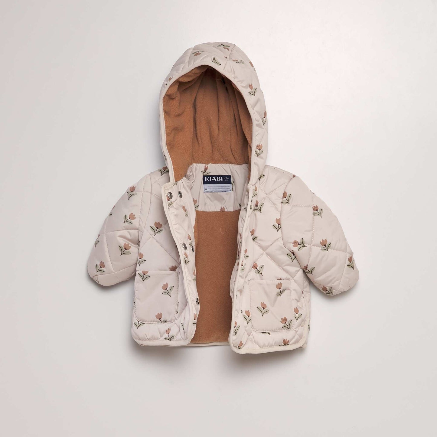 Doudoune quilt e doubl e polaire Beige