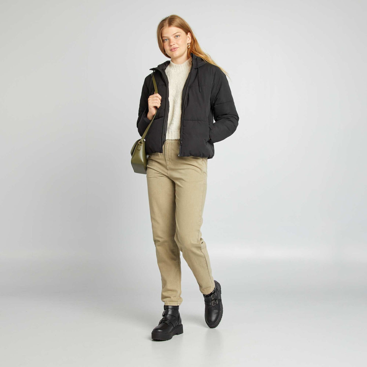 Doudoune zipp e capuche Noir