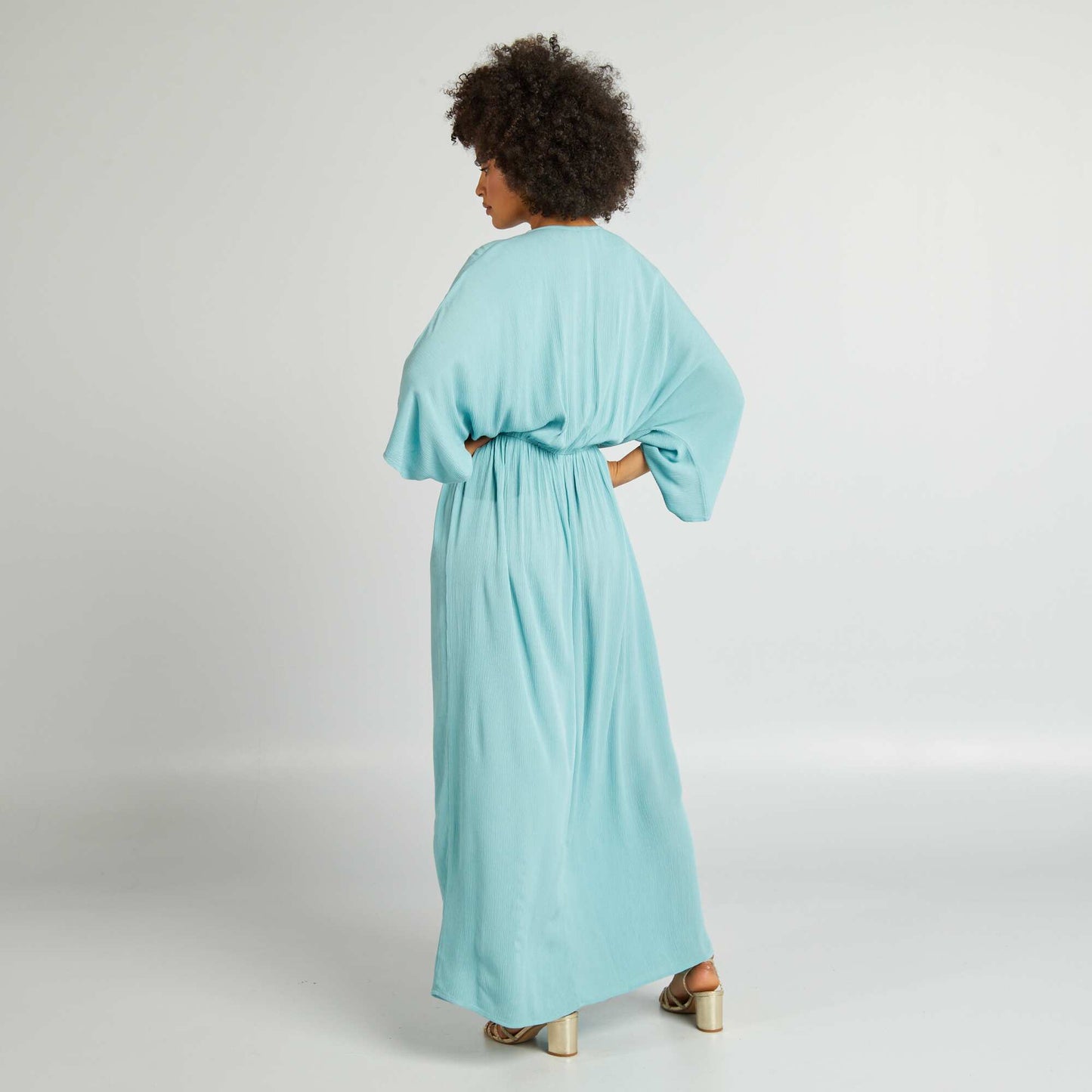 Robe longue manches chauve-souris Bleu
