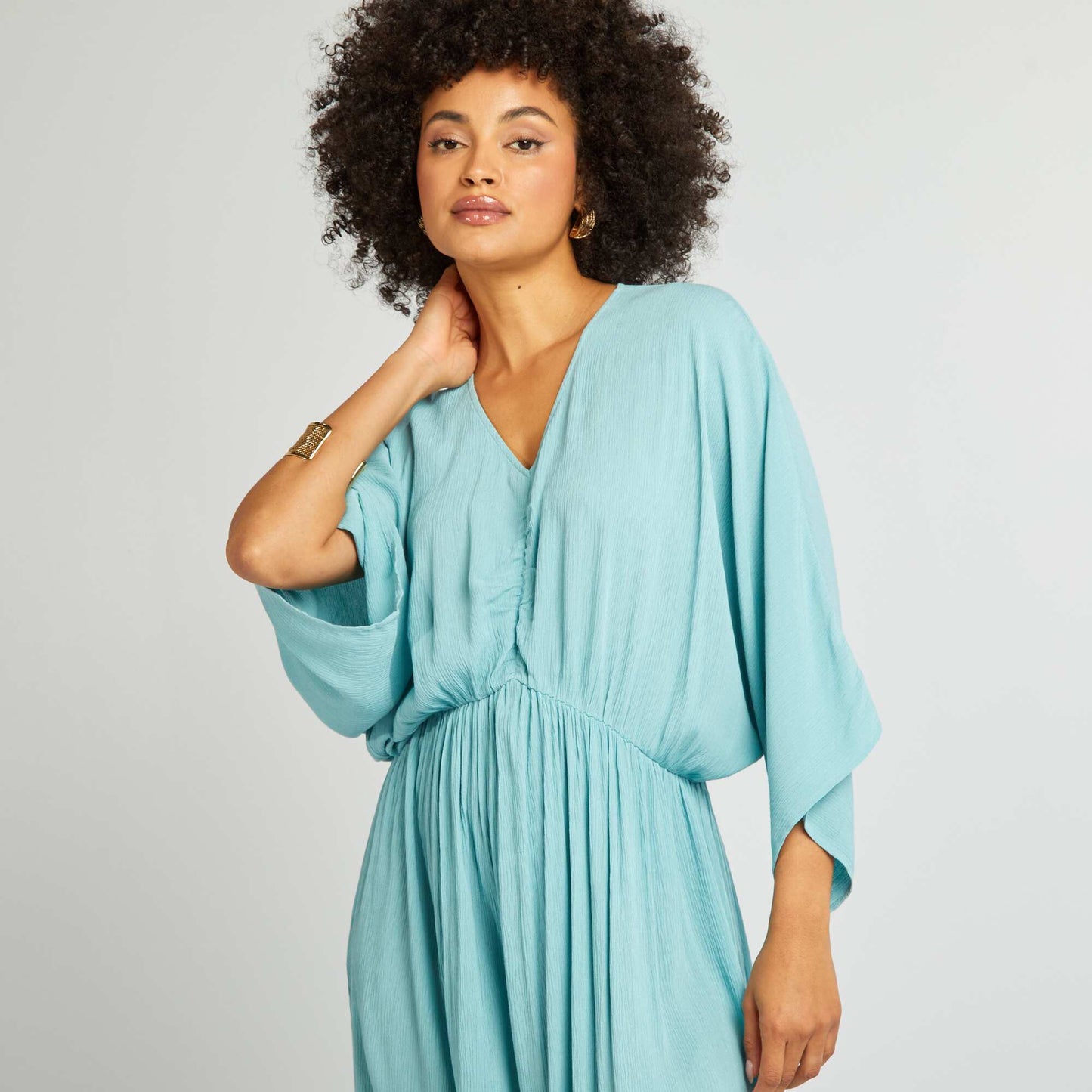 Robe longue manches chauve-souris Bleu