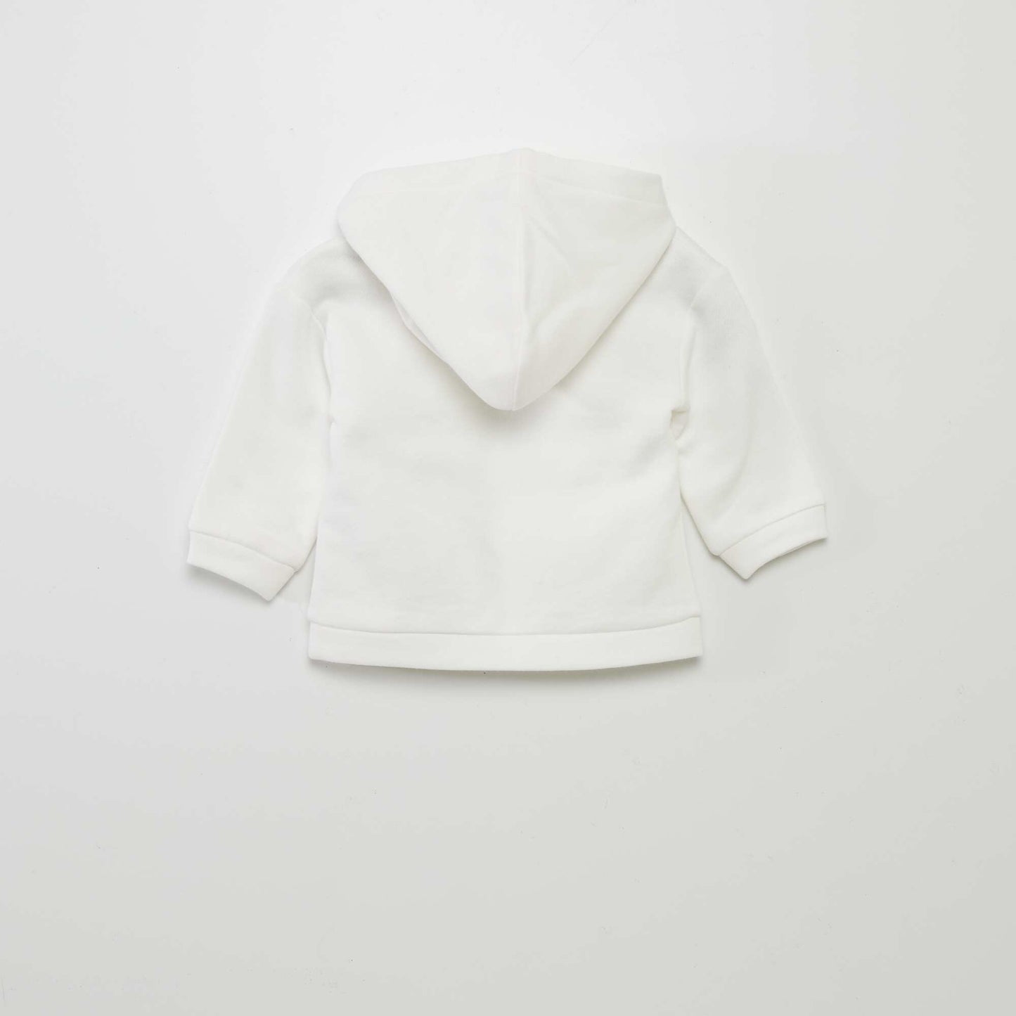 Sweat capuche uni en molleton blanc