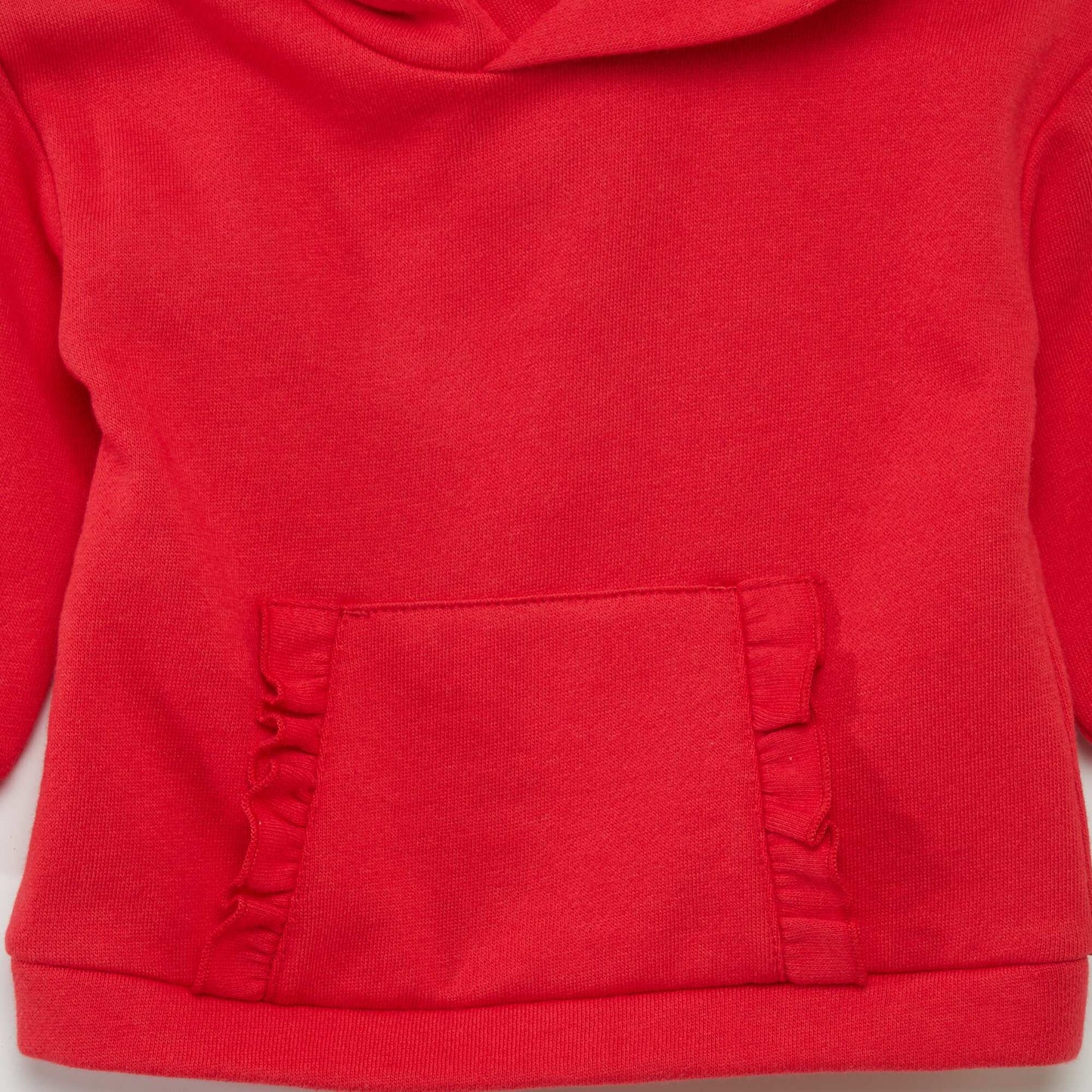 Sweat capuche uni en molleton Rouge