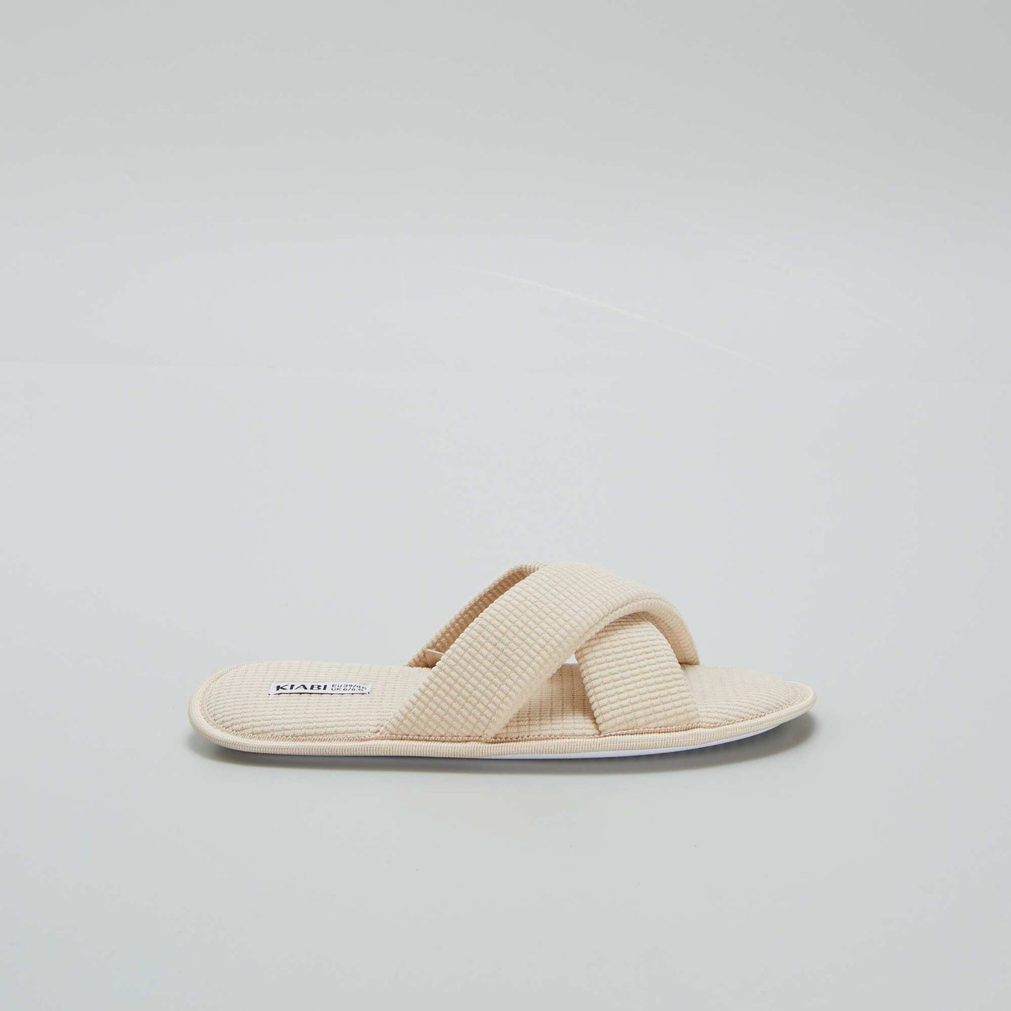 Chaussons mules en gaze de coton Beige