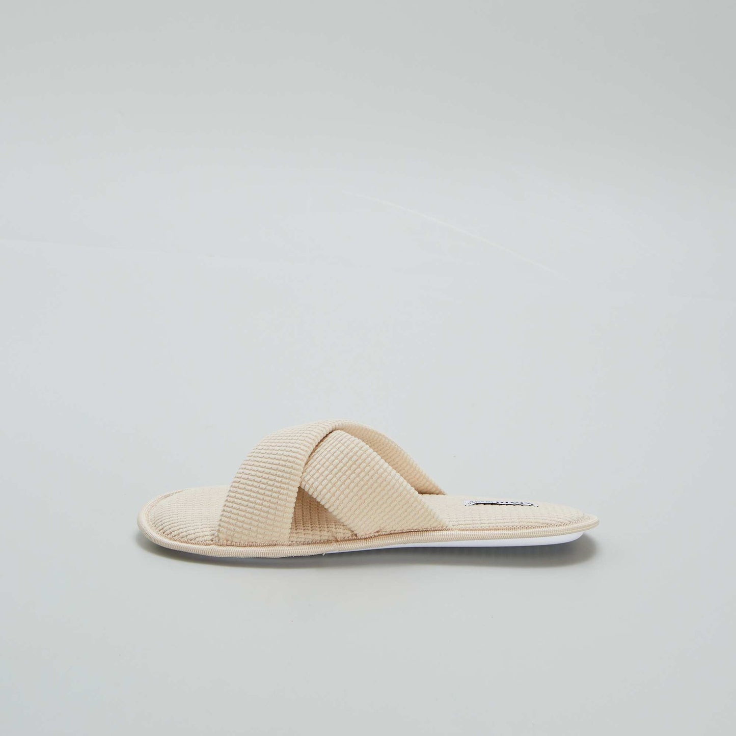 Chaussons mules en gaze de coton Beige