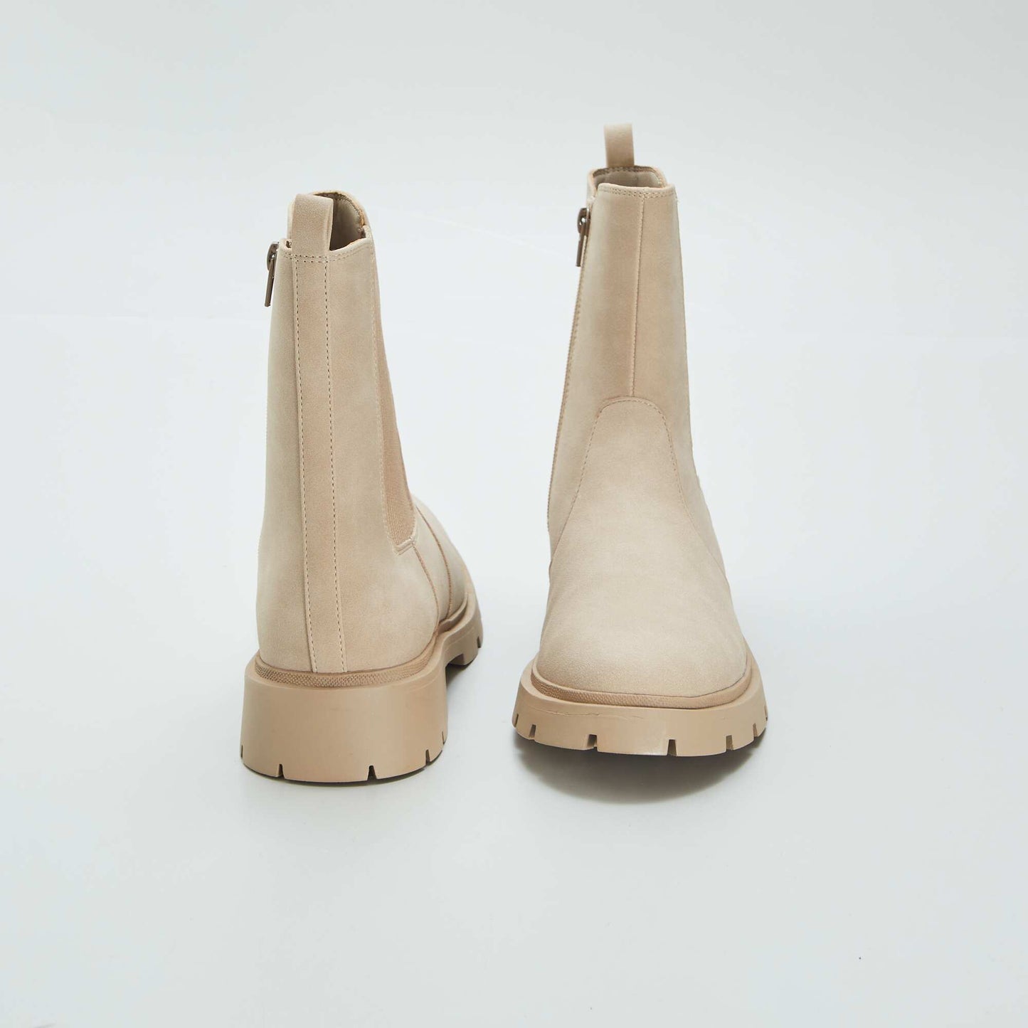 Bottines semelle paisse beige