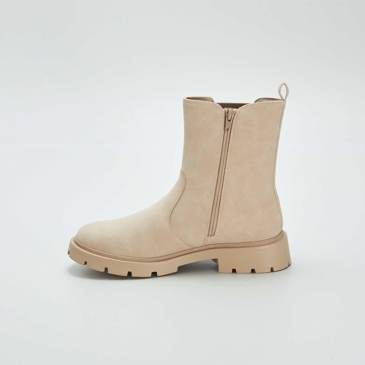 Bottines semelle paisse beige