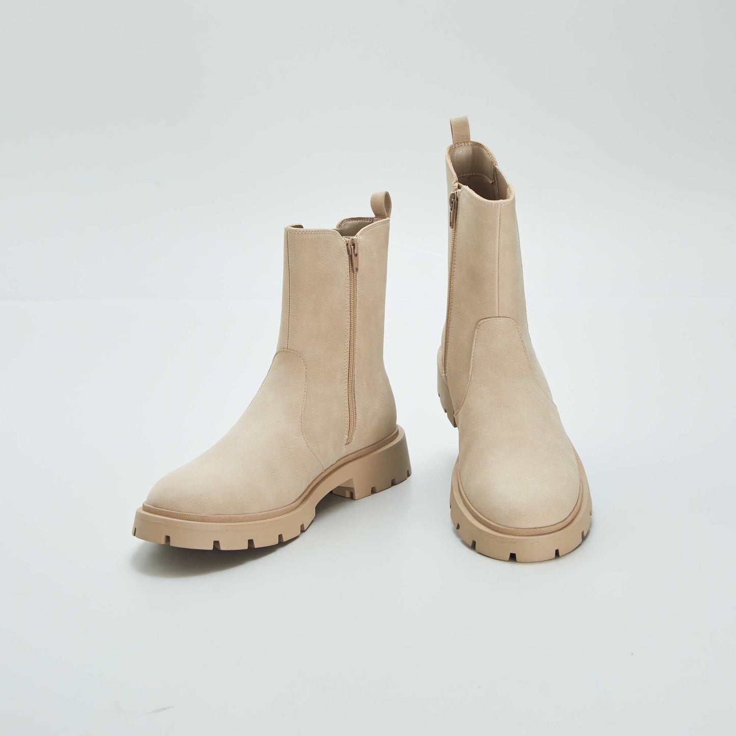Bottines semelle paisse beige