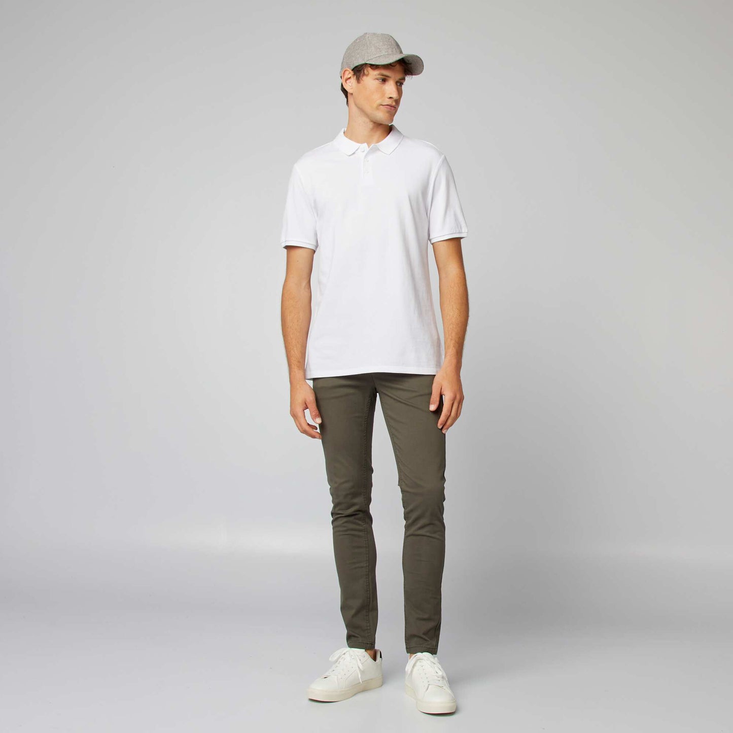 Polo en piqu de coton blanc