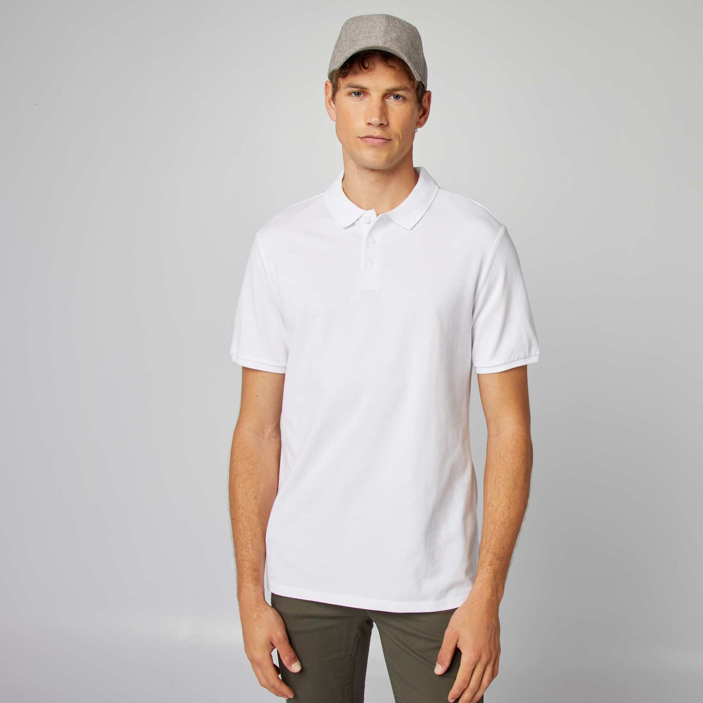 Polo en piqu de coton blanc