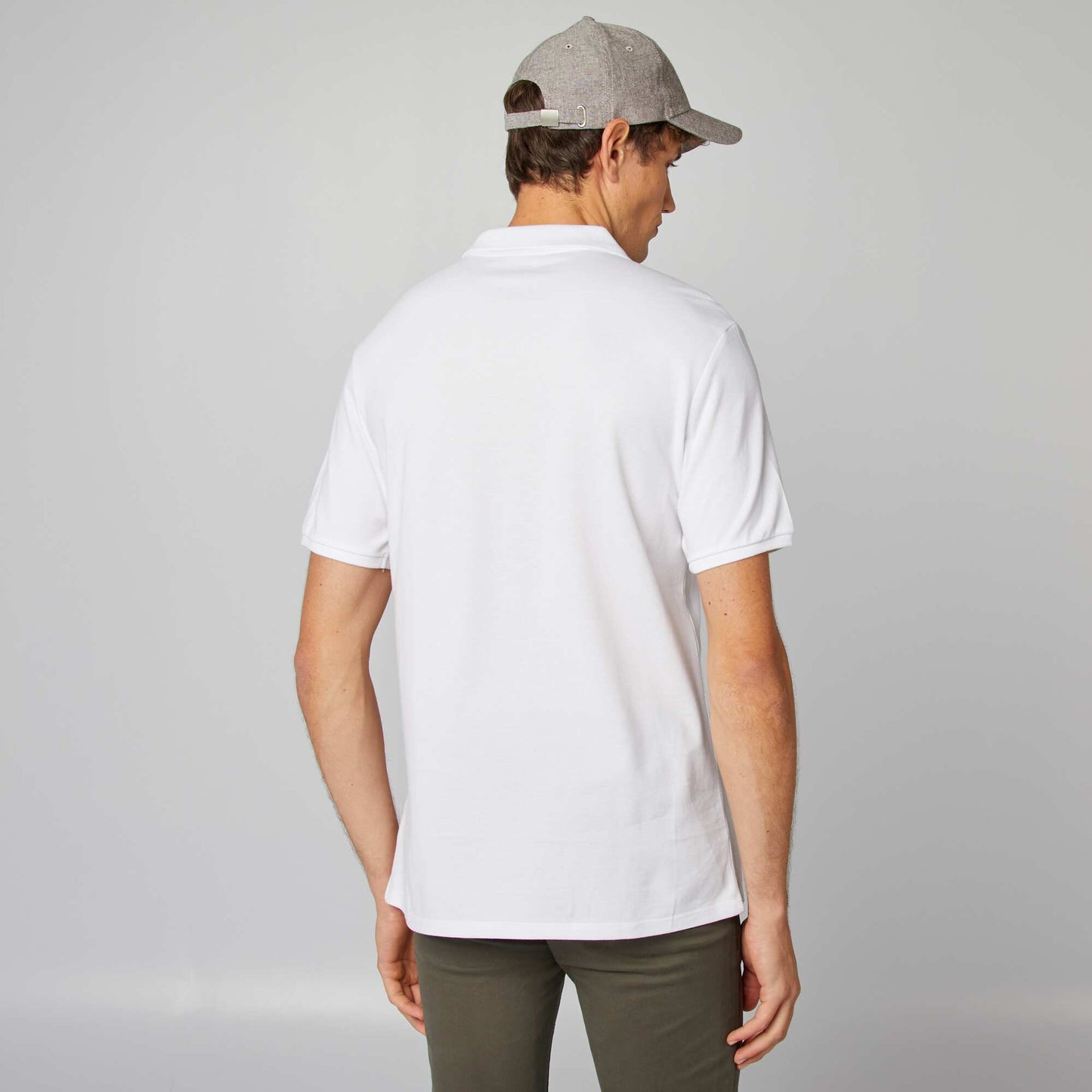 Polo en piqu de coton blanc