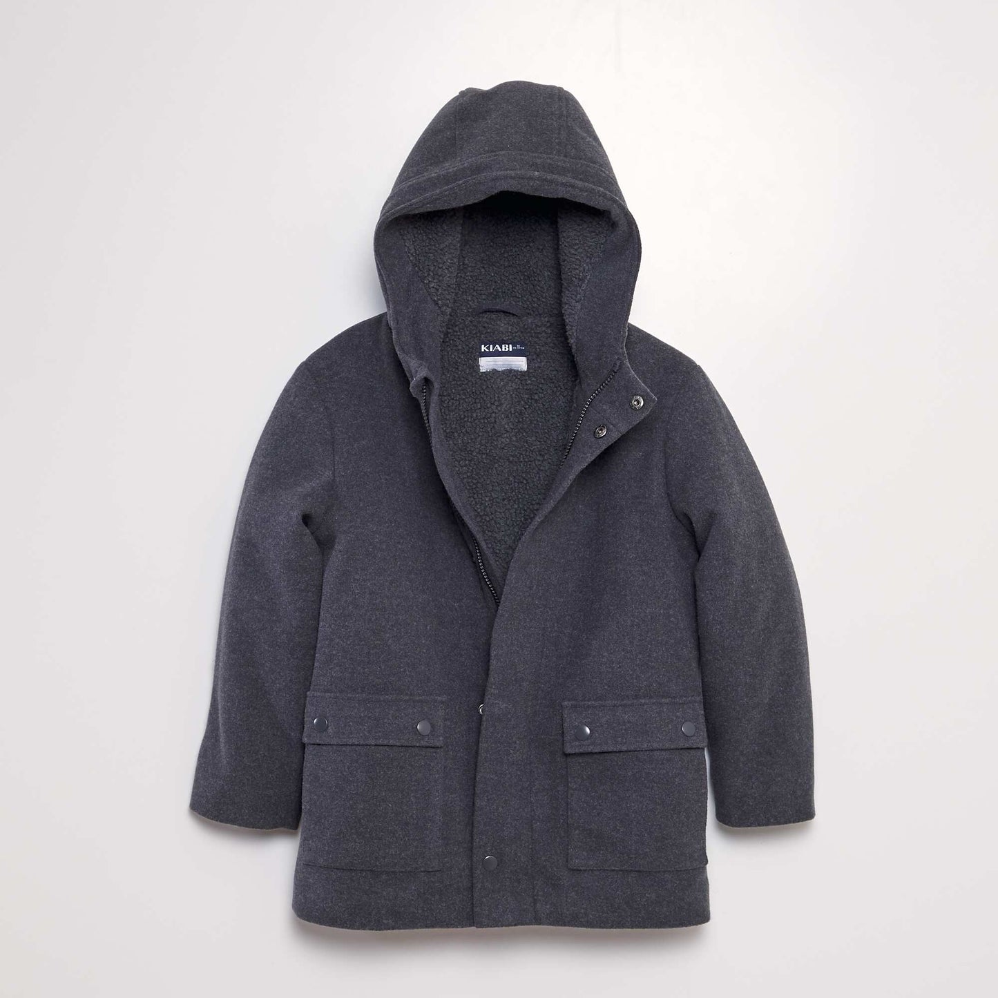 Manteau fa on lainage Gris fonc