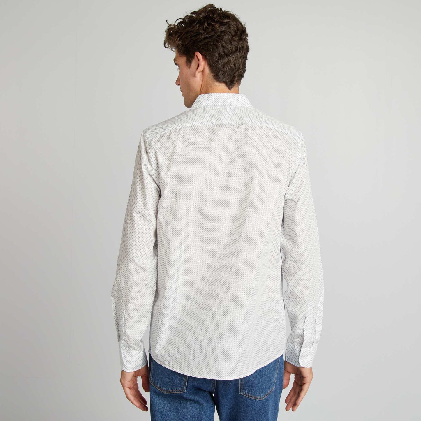 Chemise droite/regular pois Blanc