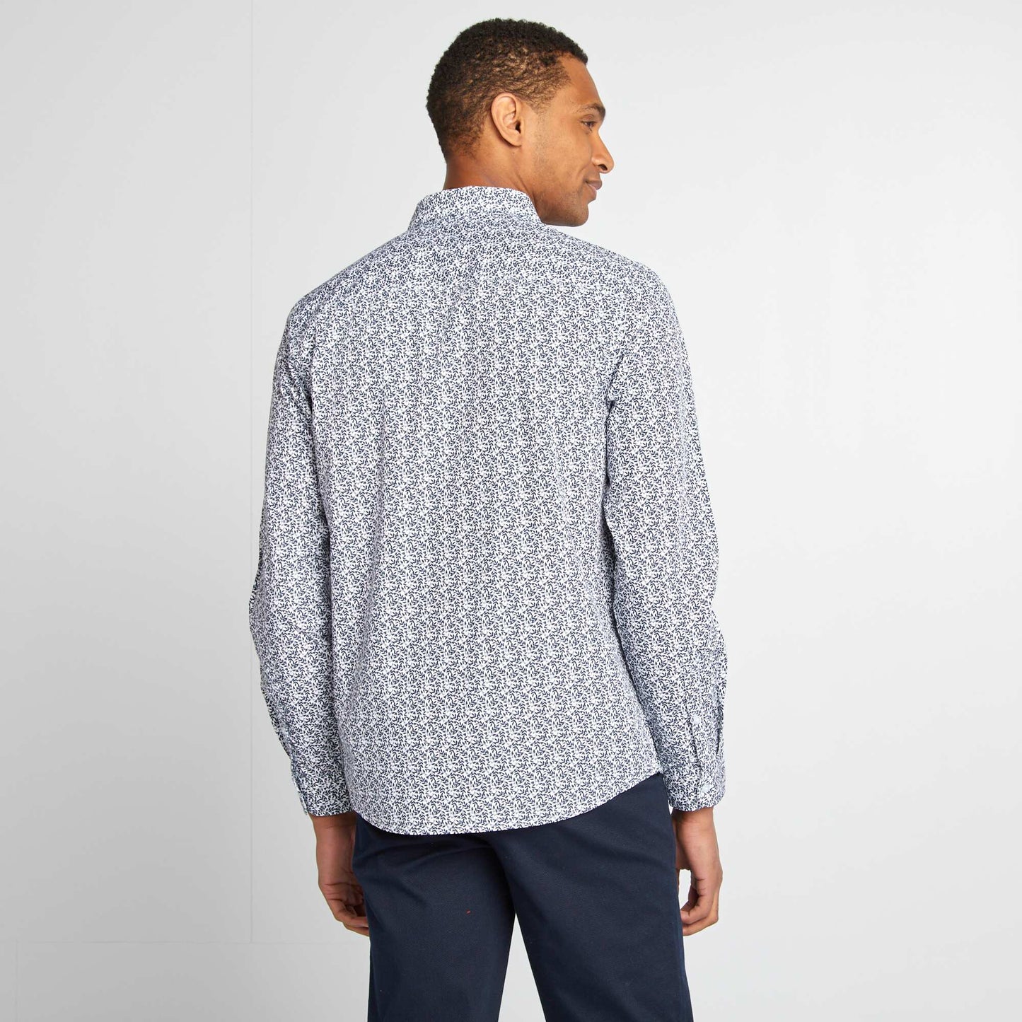 Chemise droite/regular à pois BLANC