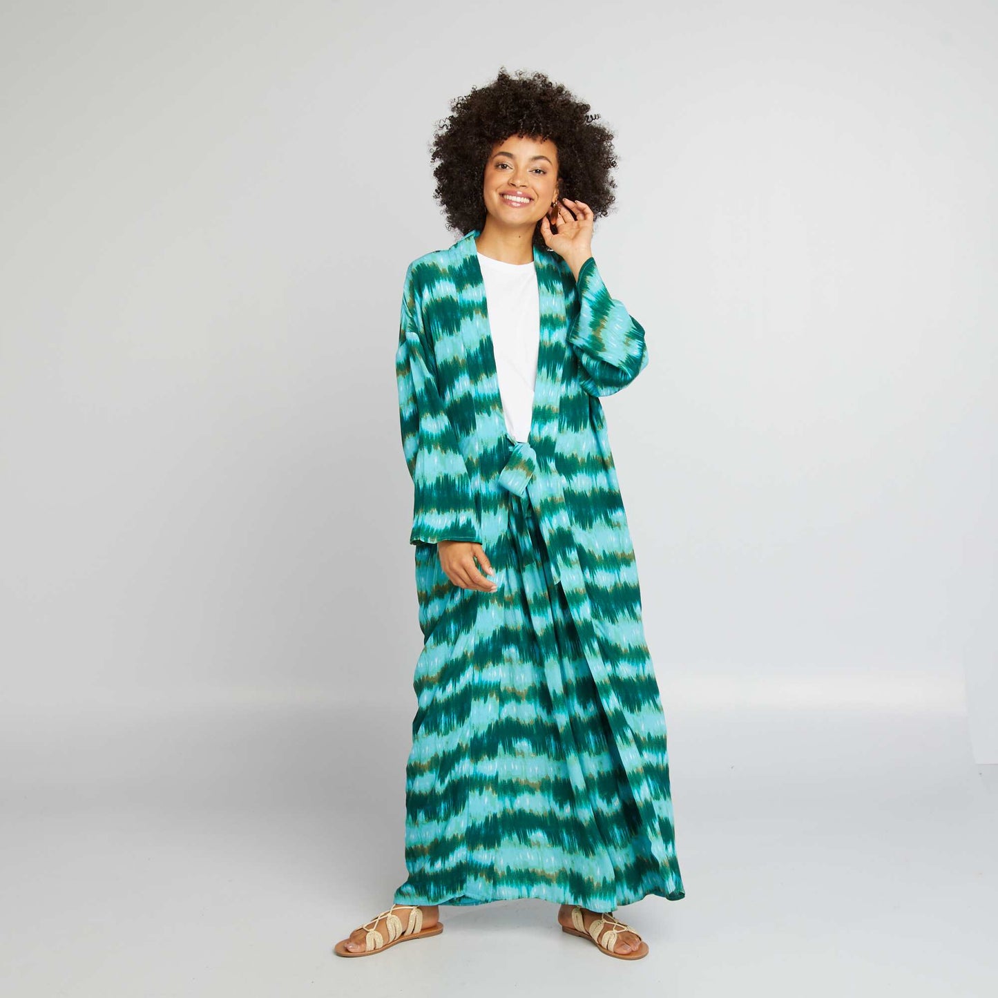 Kimono fluide imprim Vert