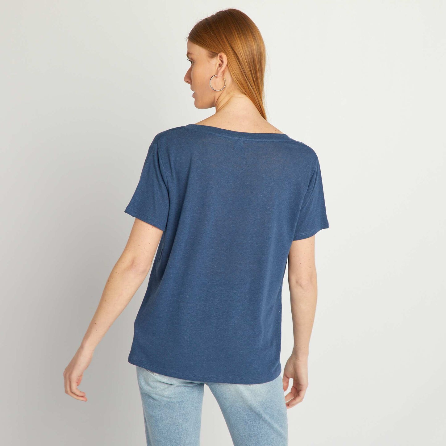 T-shirt basique manches courtes Marine