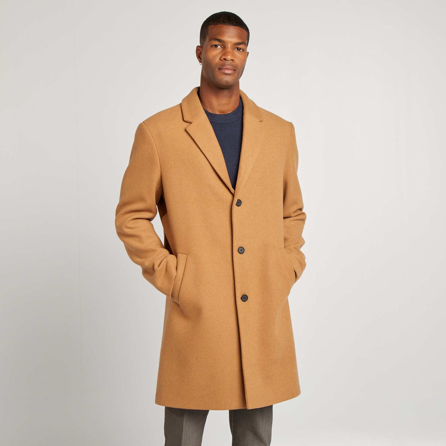 Manteau long en laine m lang Camel