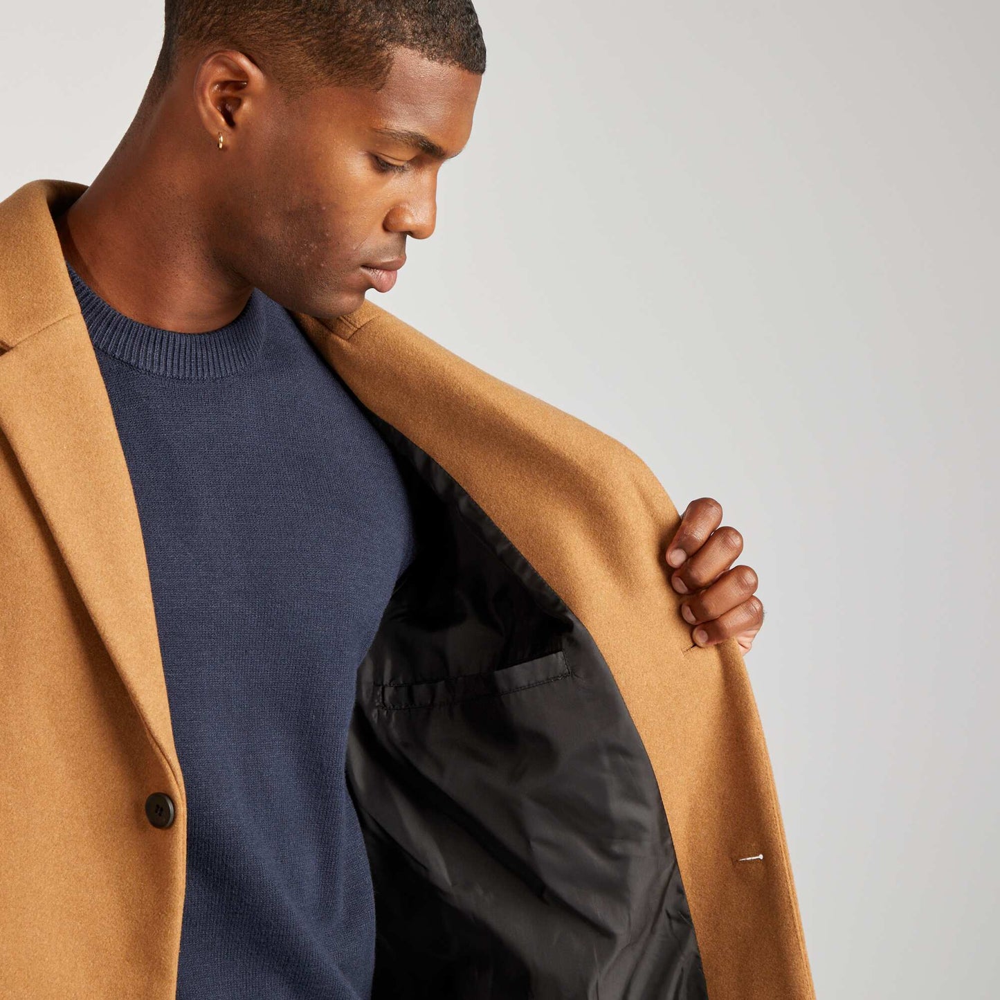 Manteau long en laine m lang Camel