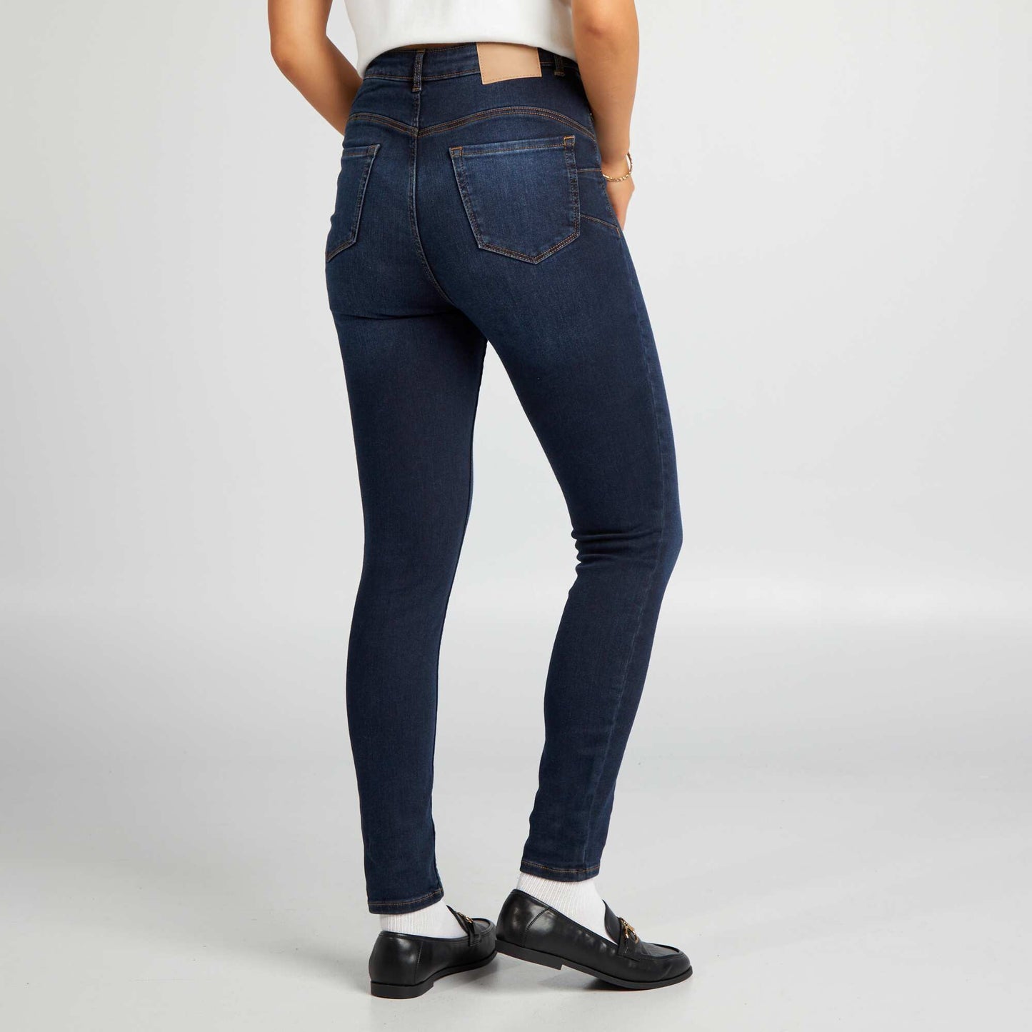 Jean skinny taille haute - L30 Bleu fonc