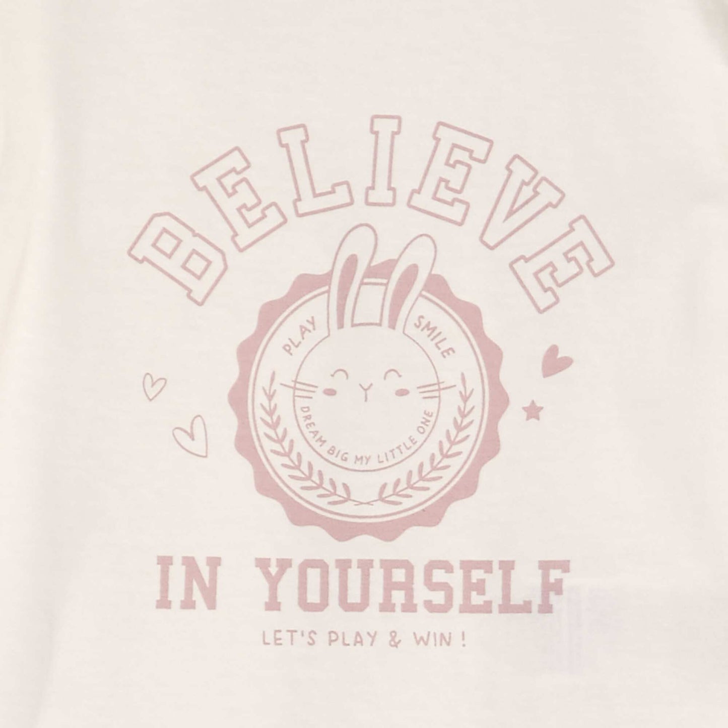 Pyjama long 2 pi ces imprim Blanc/rose lapin