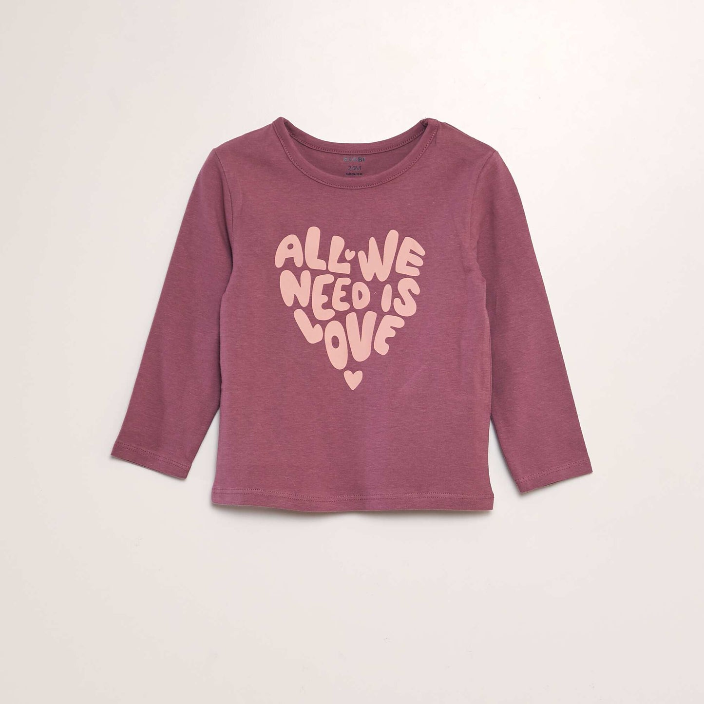 Pyjama long 2 pi ces imprim Violet coeur