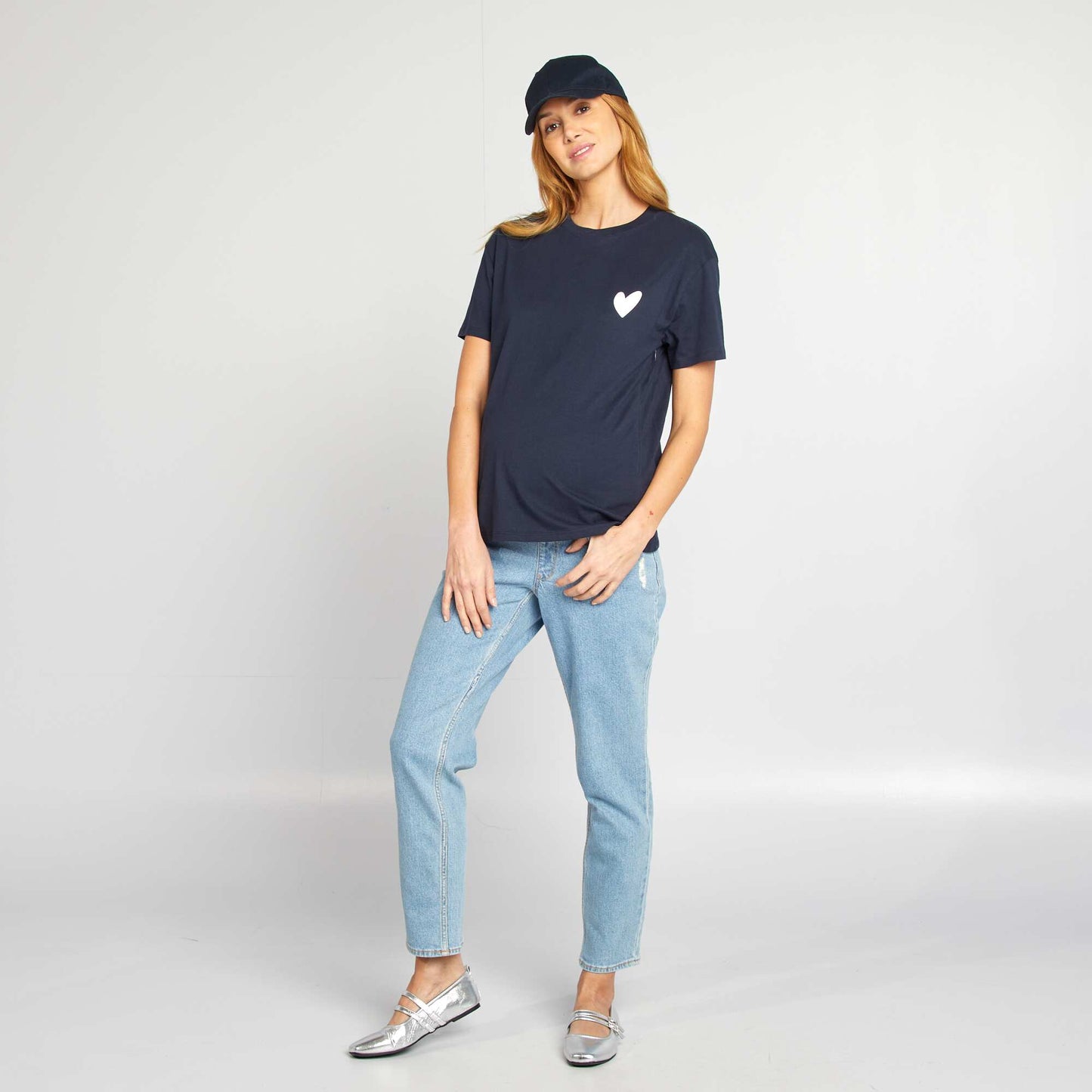 T-shirt d'allaitement avec imprimé BLEU MARINE