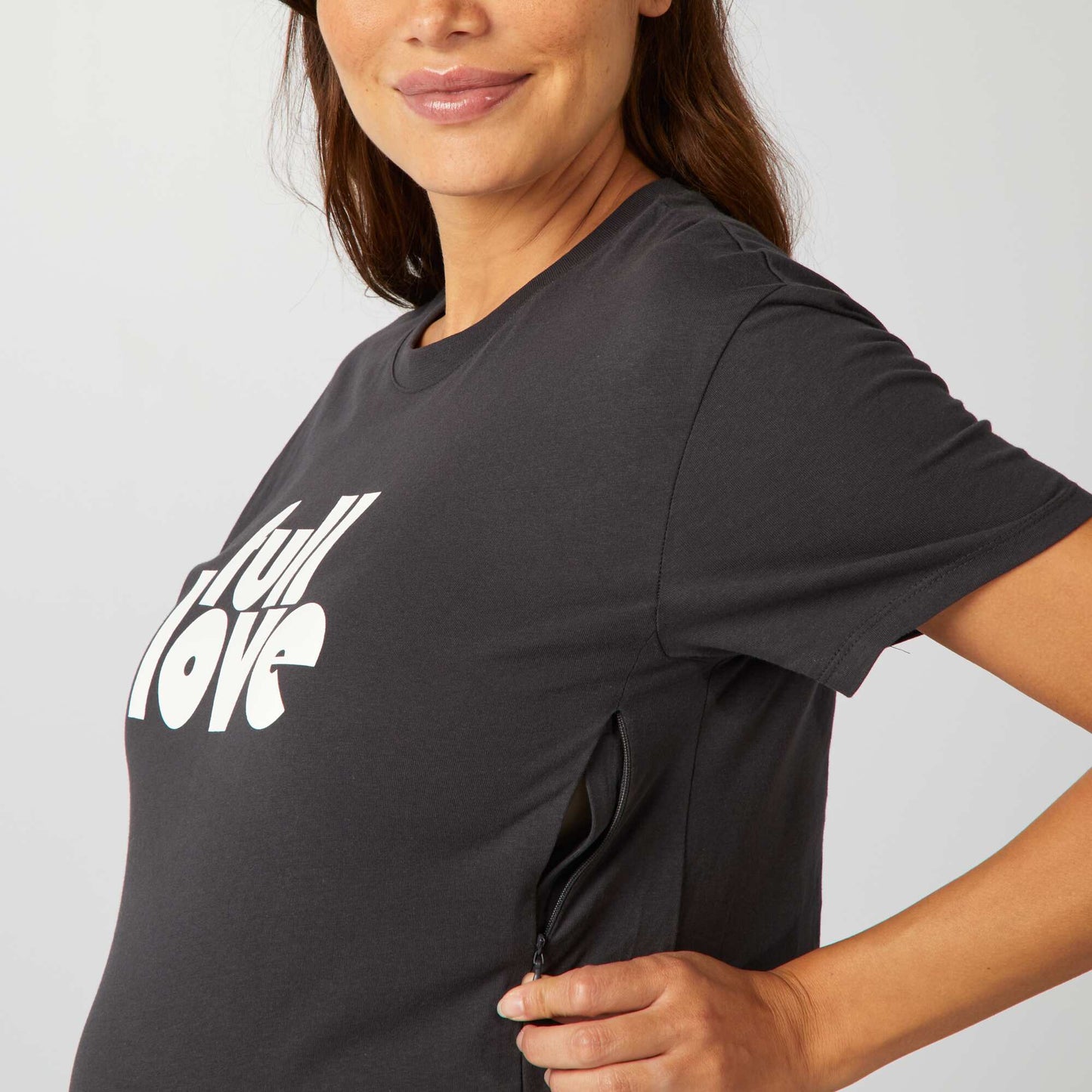T-shirt d'allaitement avec imprim Gris fonc