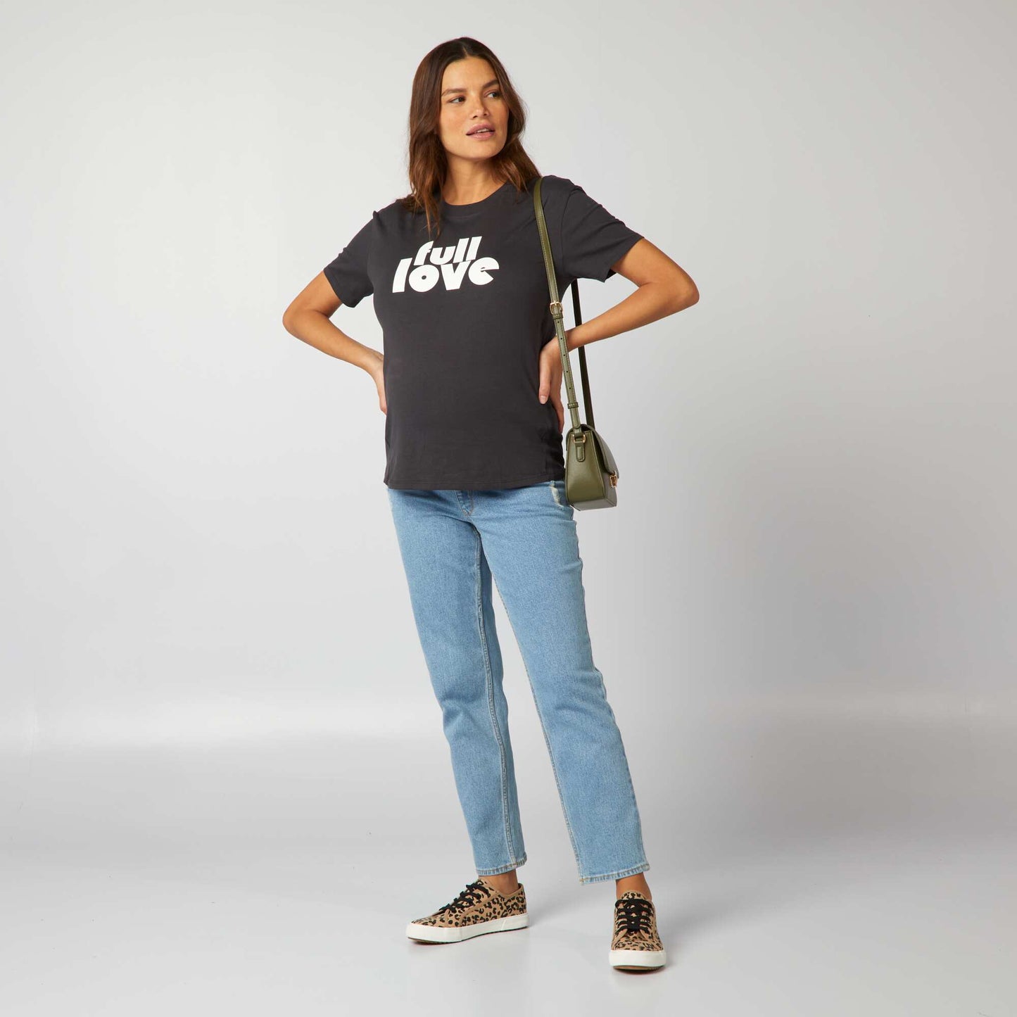 T-shirt d'allaitement avec imprim Gris fonc