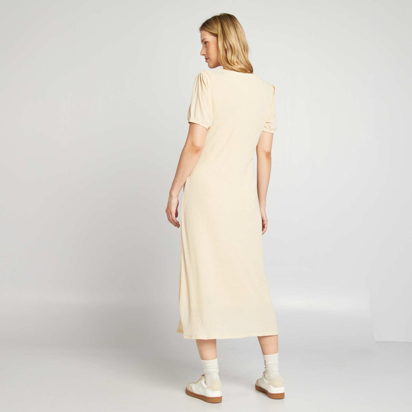Robe longue imprim grossesse Ecru